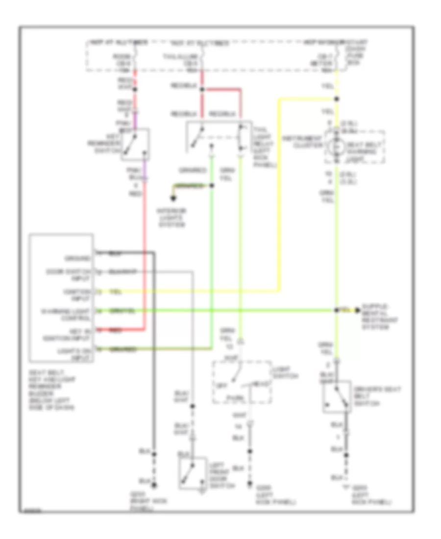 Warning System Wiring Diagrams Late Production for Honda Passport EX 1995