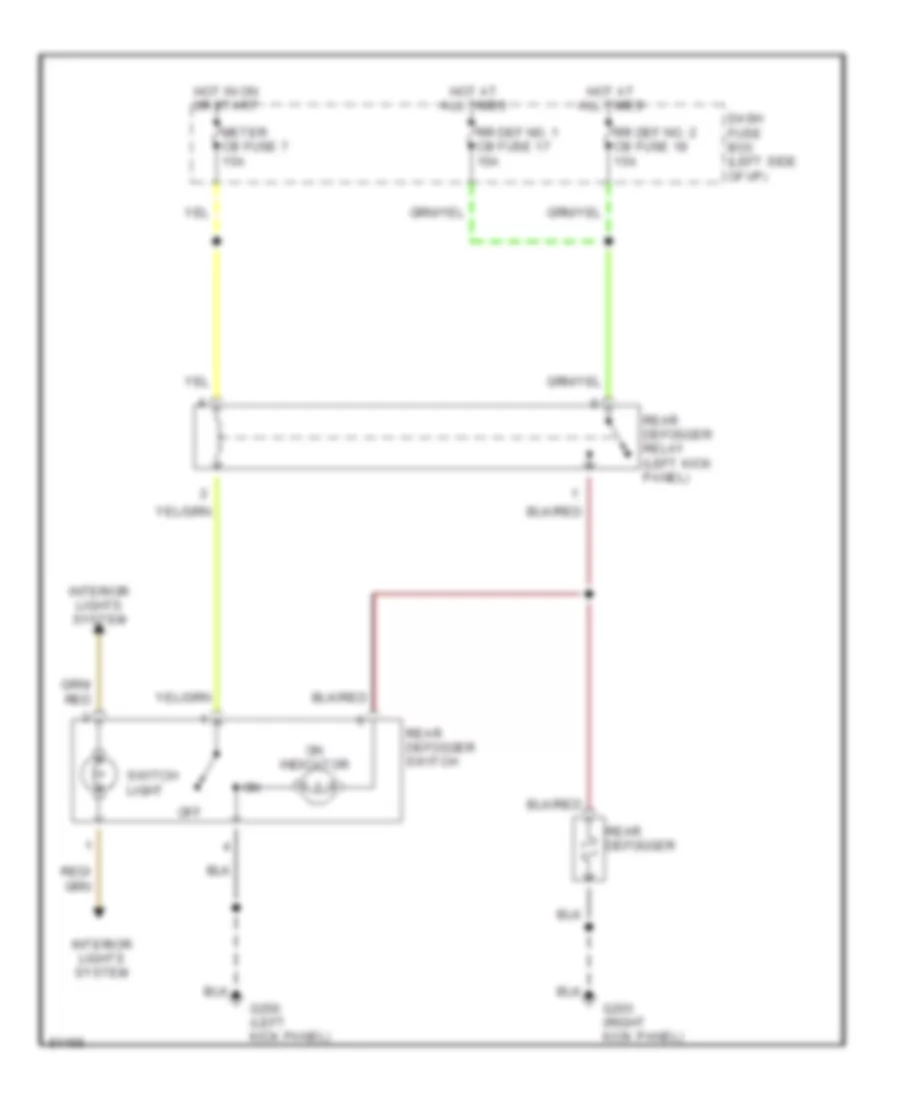 Defogger Wiring Diagram, Late Production for Honda Passport LX 1995