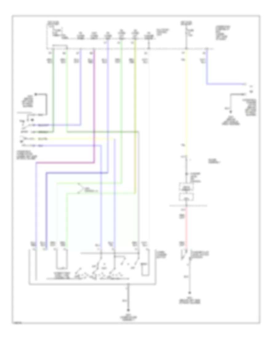 Электросхема передних стеклоочистителей дворников и омывателя лобового стекла, Кроме Хэтчбека и Гибрида для Honda Civic 2005