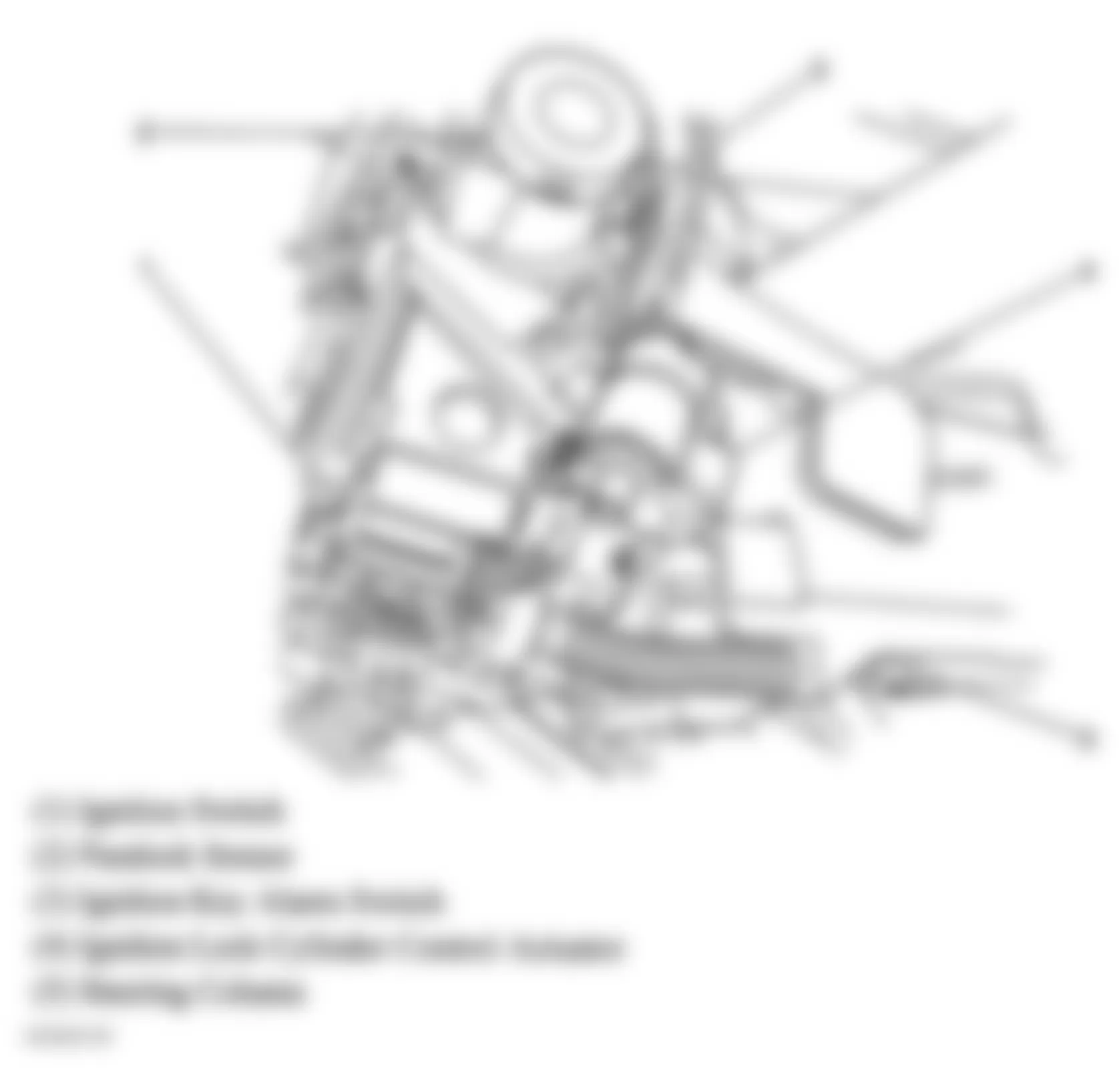 Hummer H2 2005 - Component Locations -  Steering Column