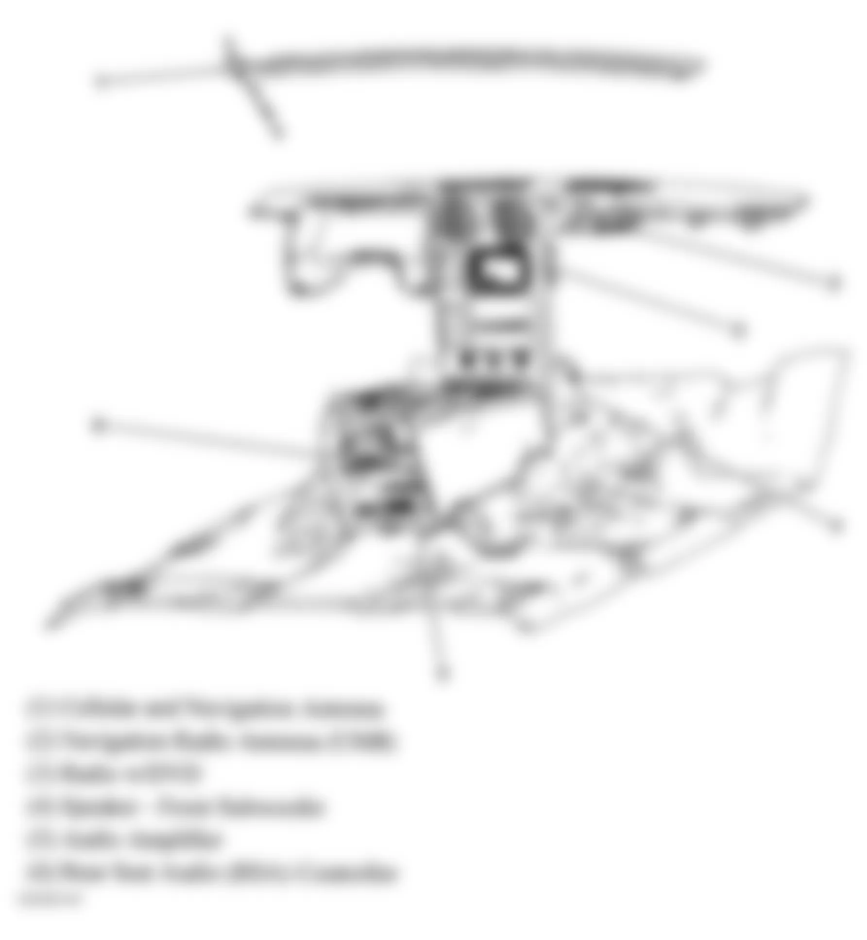 Hummer H2 2005 - Component Locations -  Front Floor Console & Headliner