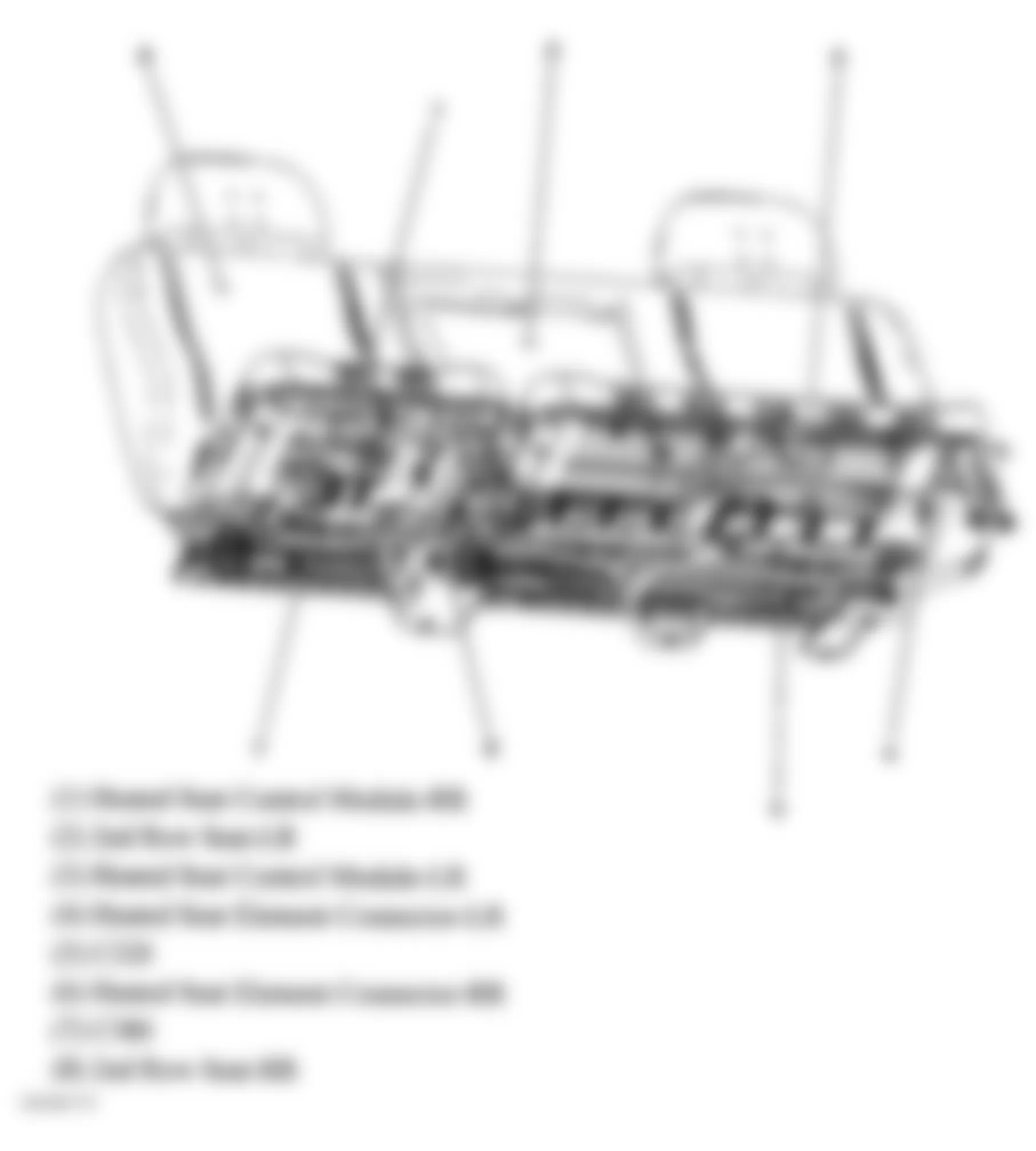 Hummer H2 2005 - Component Locations -  2nd Row Seats