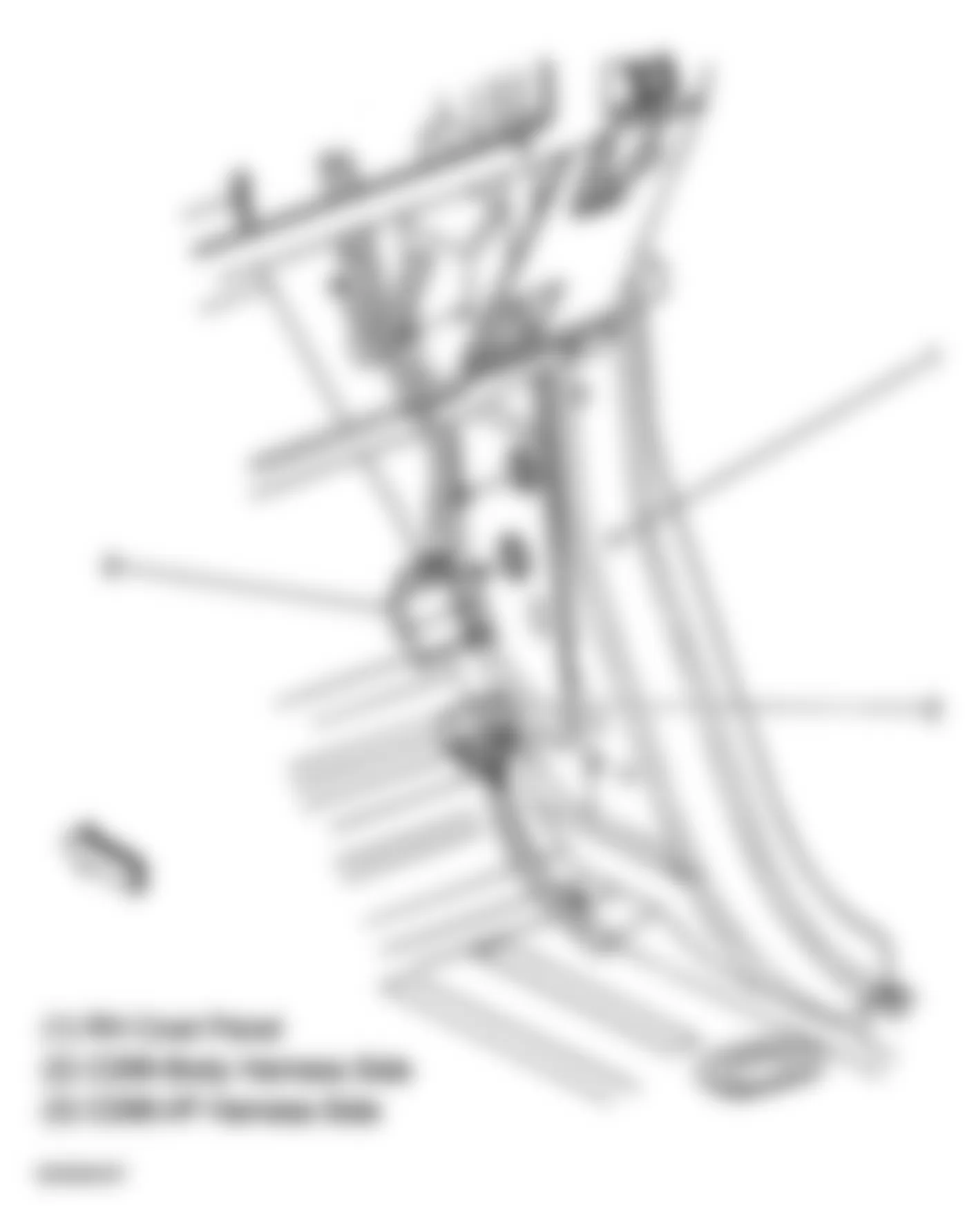 Hummer H2 2005 - Component Locations -  Right Kick Panel