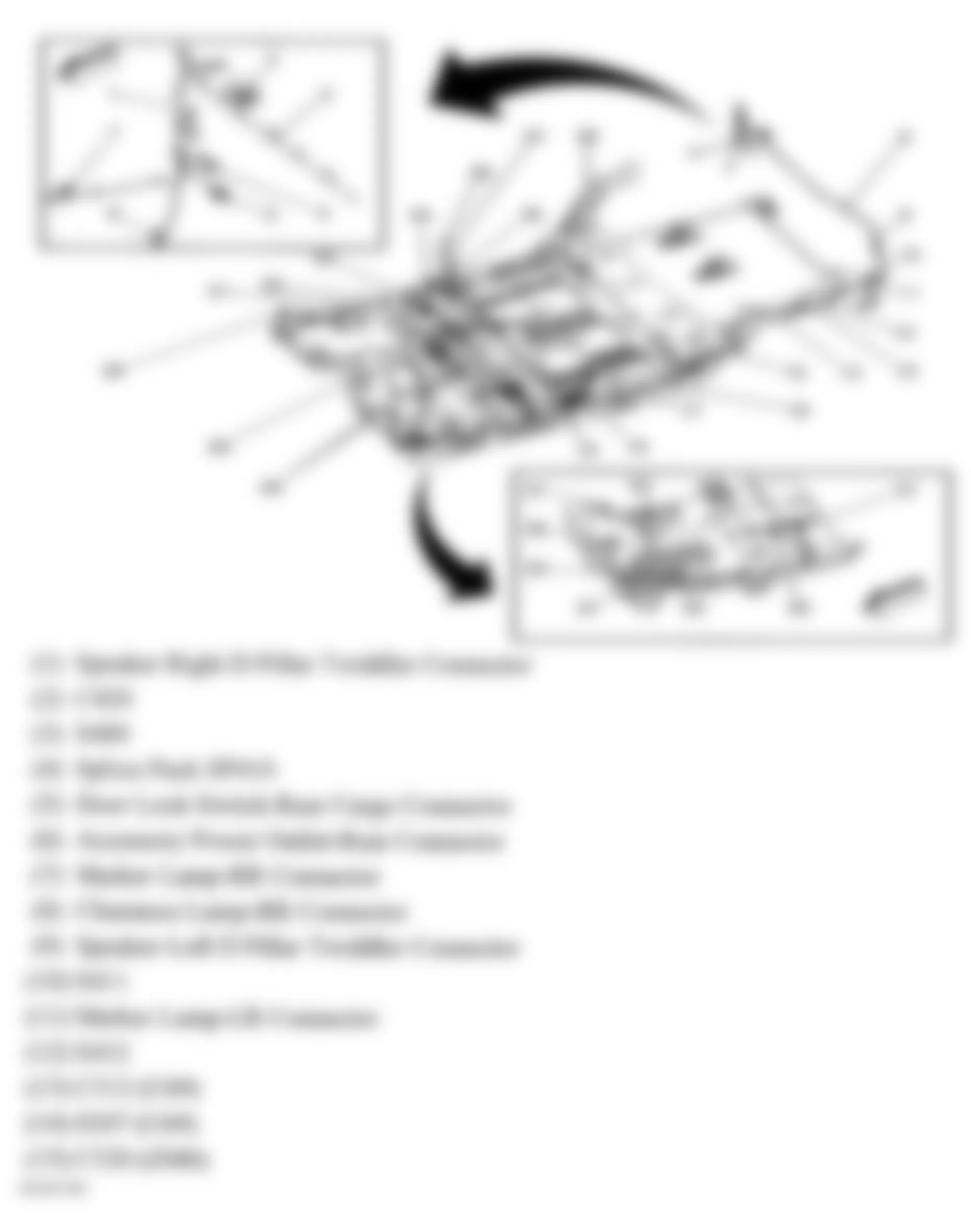 Hummer H2 2006 - Component Locations -  Body Harness Overview (1 Of 2)