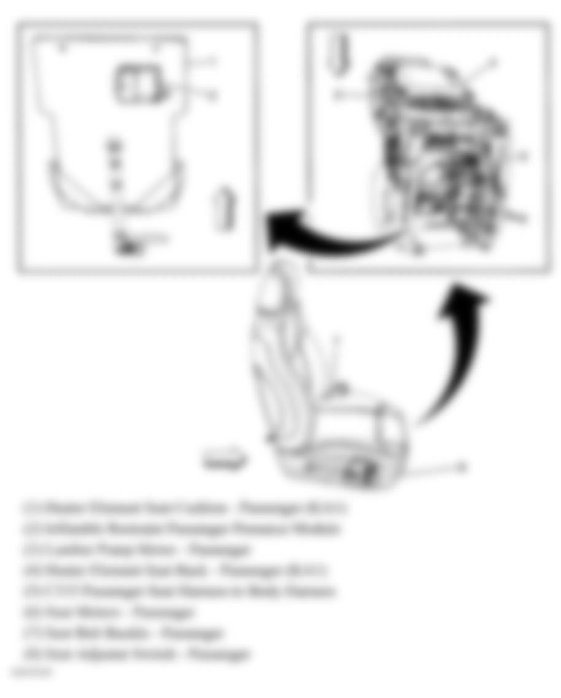 Hummer H3 2006 - Component Locations -  Passenger Seat Assembly