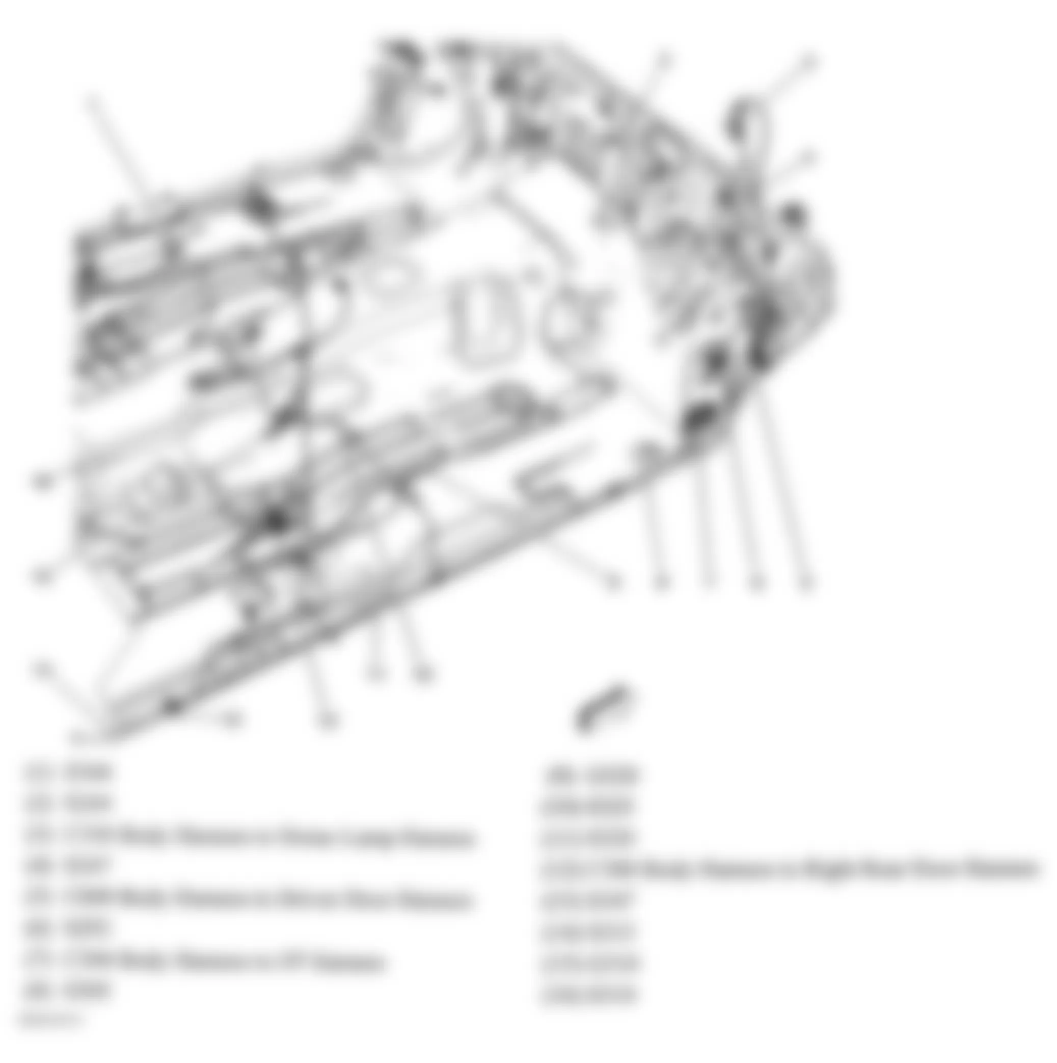 Hummer H3 2006 - Component Locations -  Front Passengers Floor Pan