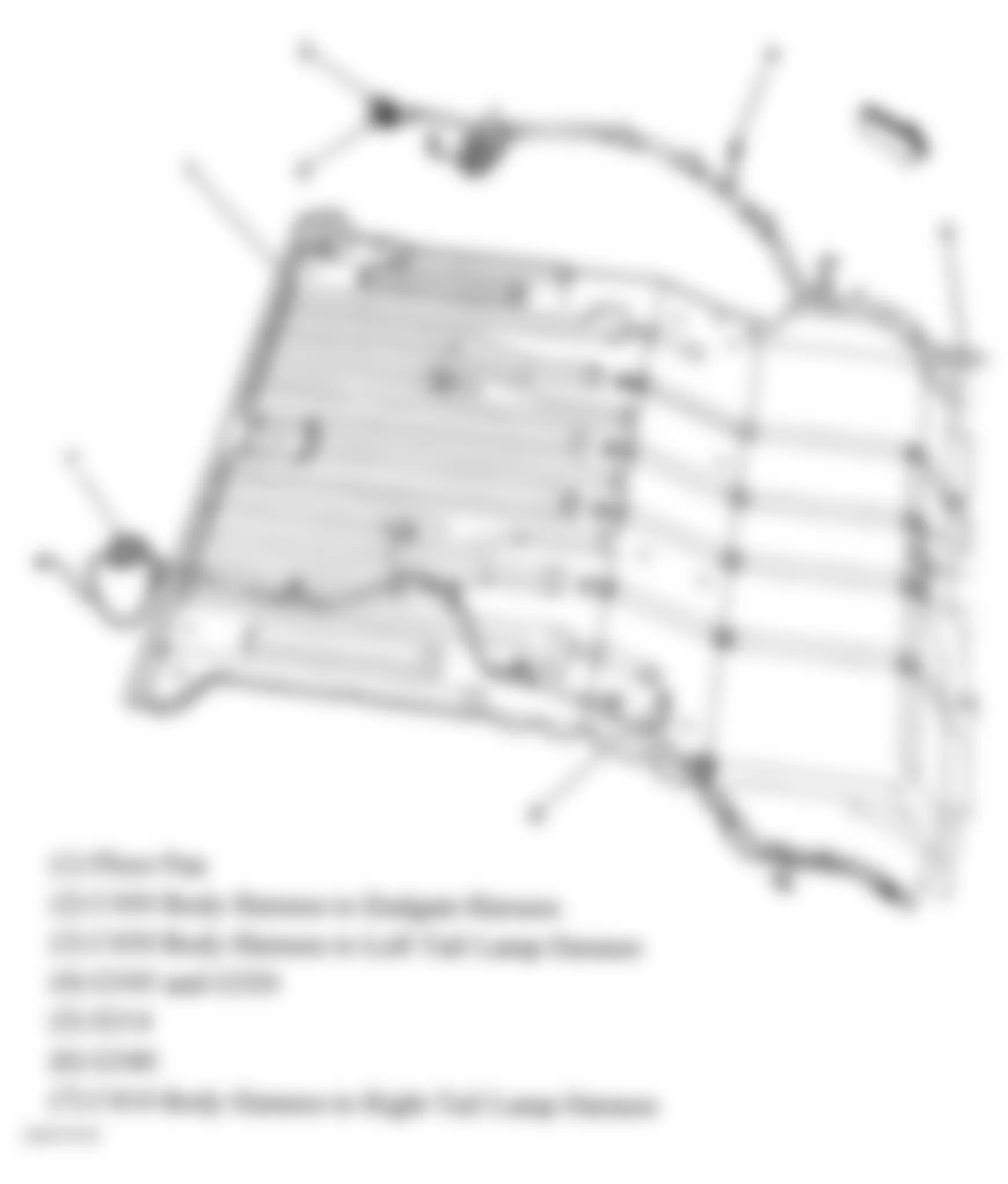 Hummer H3 2006 - Component Locations -  Rear Floor Pan