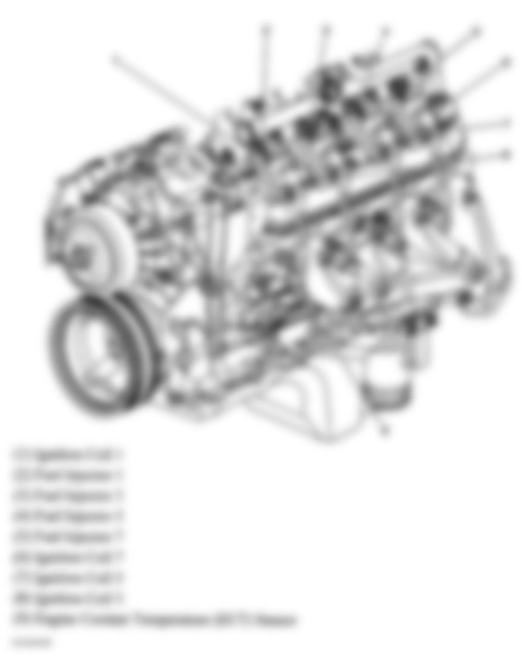 Hummer H2 2007 - Component Locations -  Left Side Of Engine