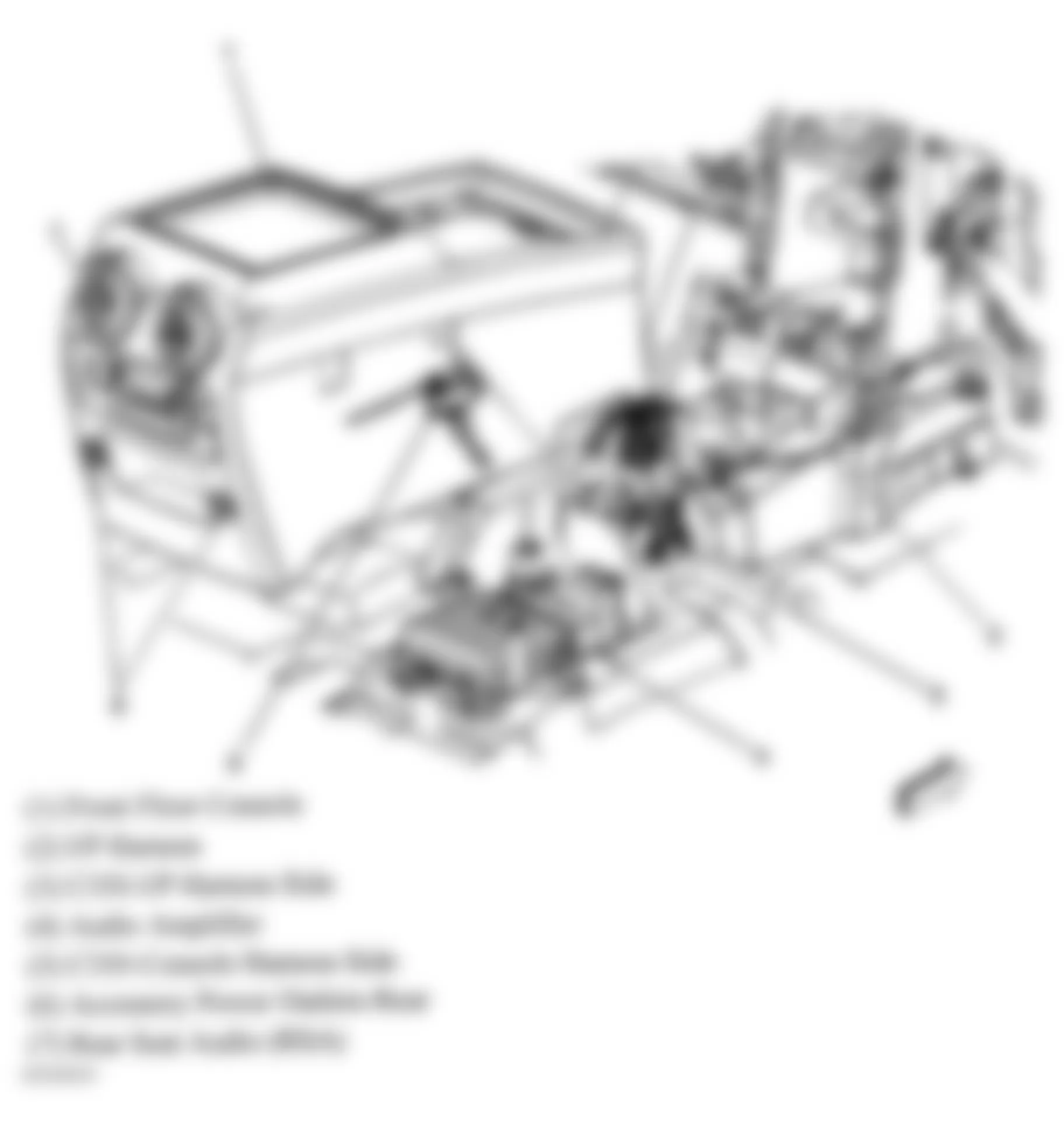 Hummer H2 2007 - Component Locations -  Front Floor Console