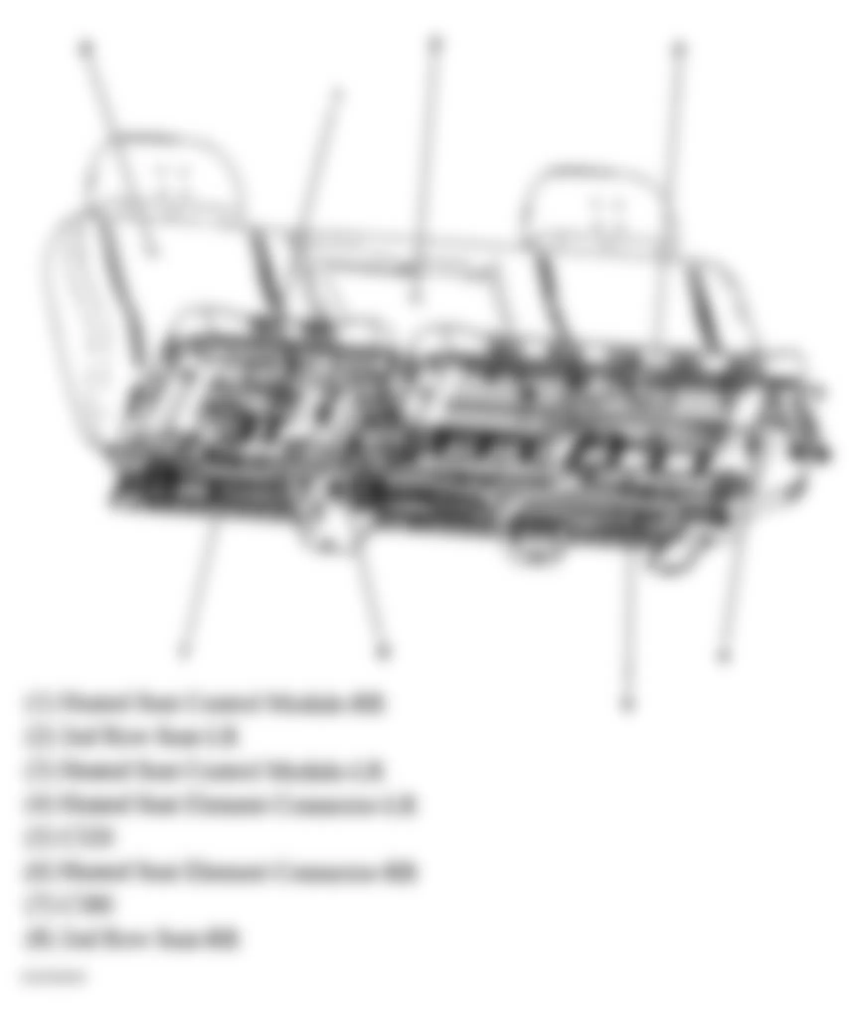 Hummer H2 2007 - Component Locations -  Second Row Heated Seat Components