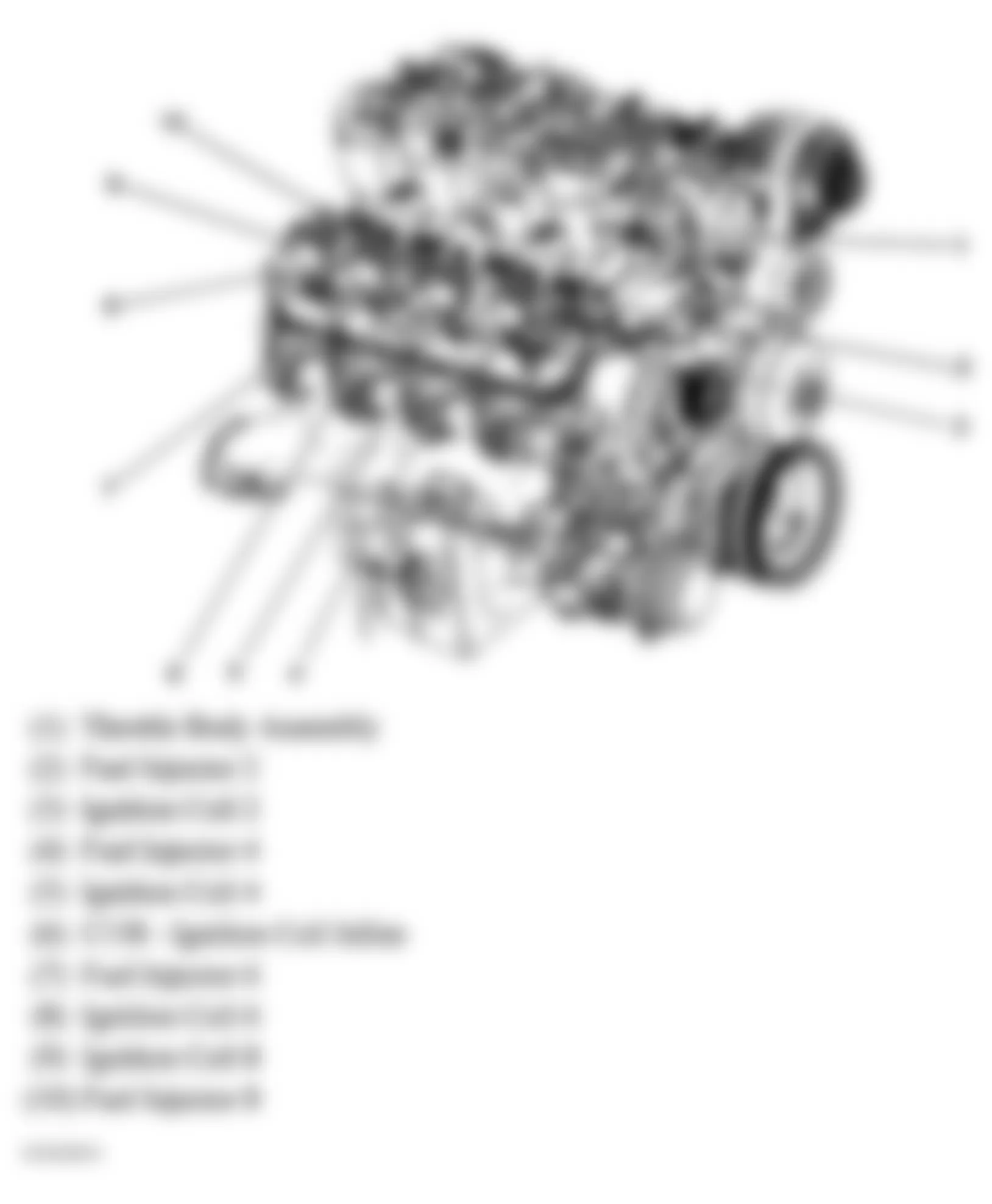 Hummer H2 2007 - Component Locations -  Right Side Of Engine