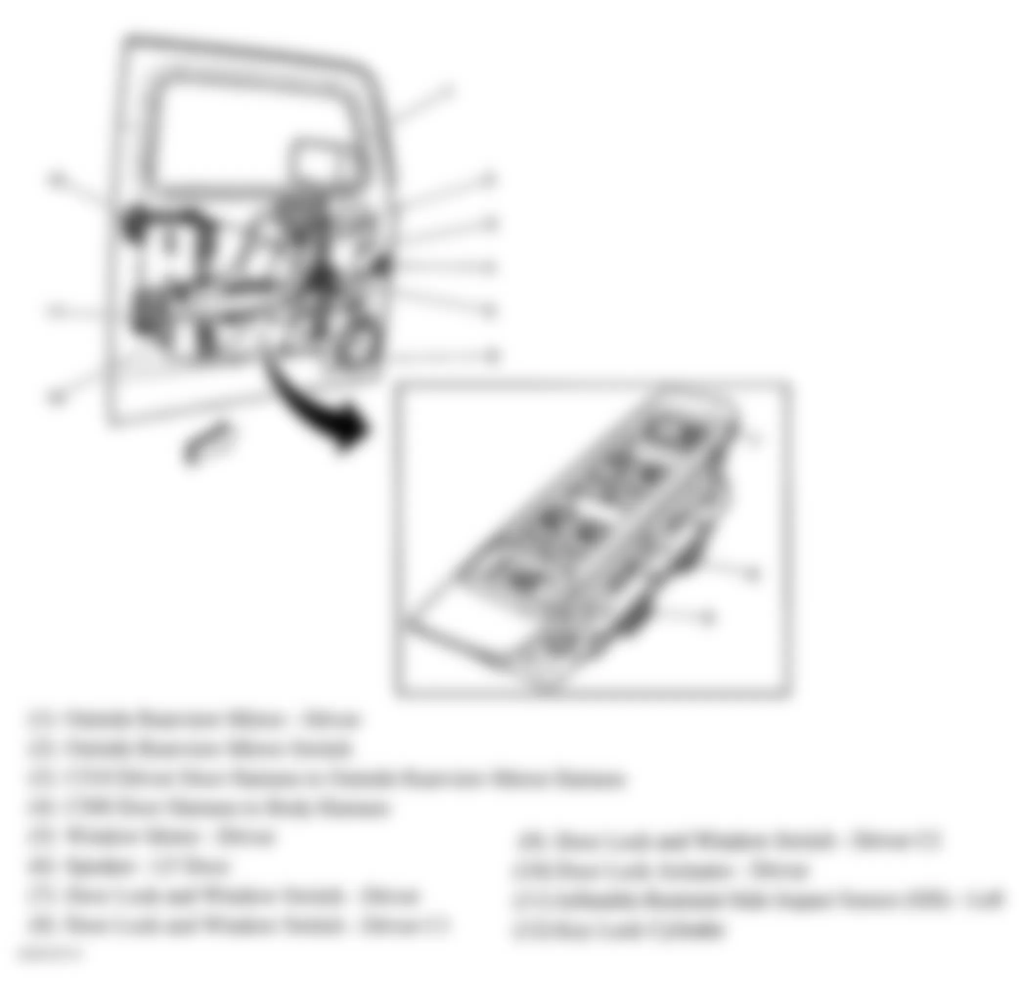 Hummer H3 2007 - Component Locations -  Driver Door