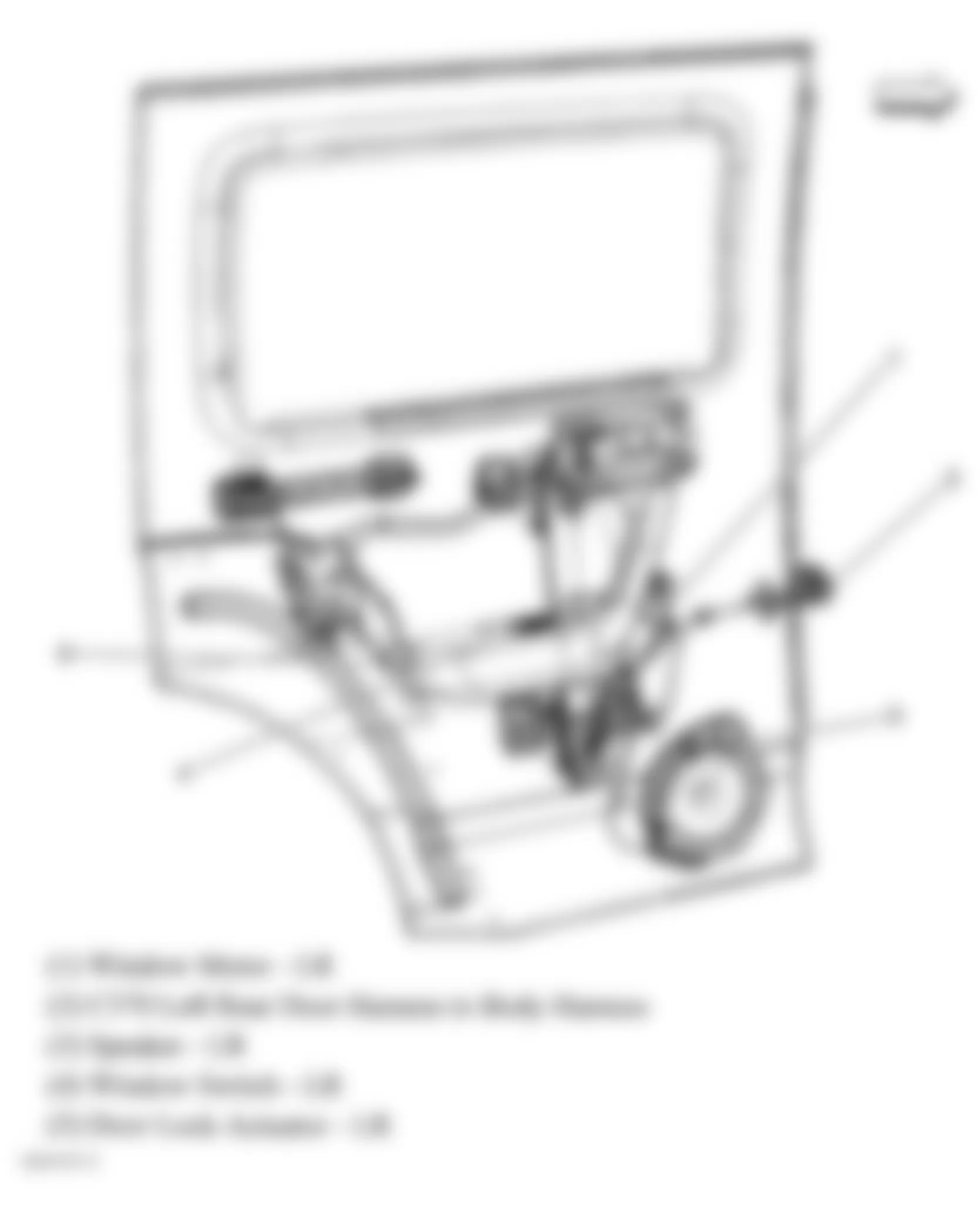 Hummer H3 2007 - Component Locations -  Left Rear Door