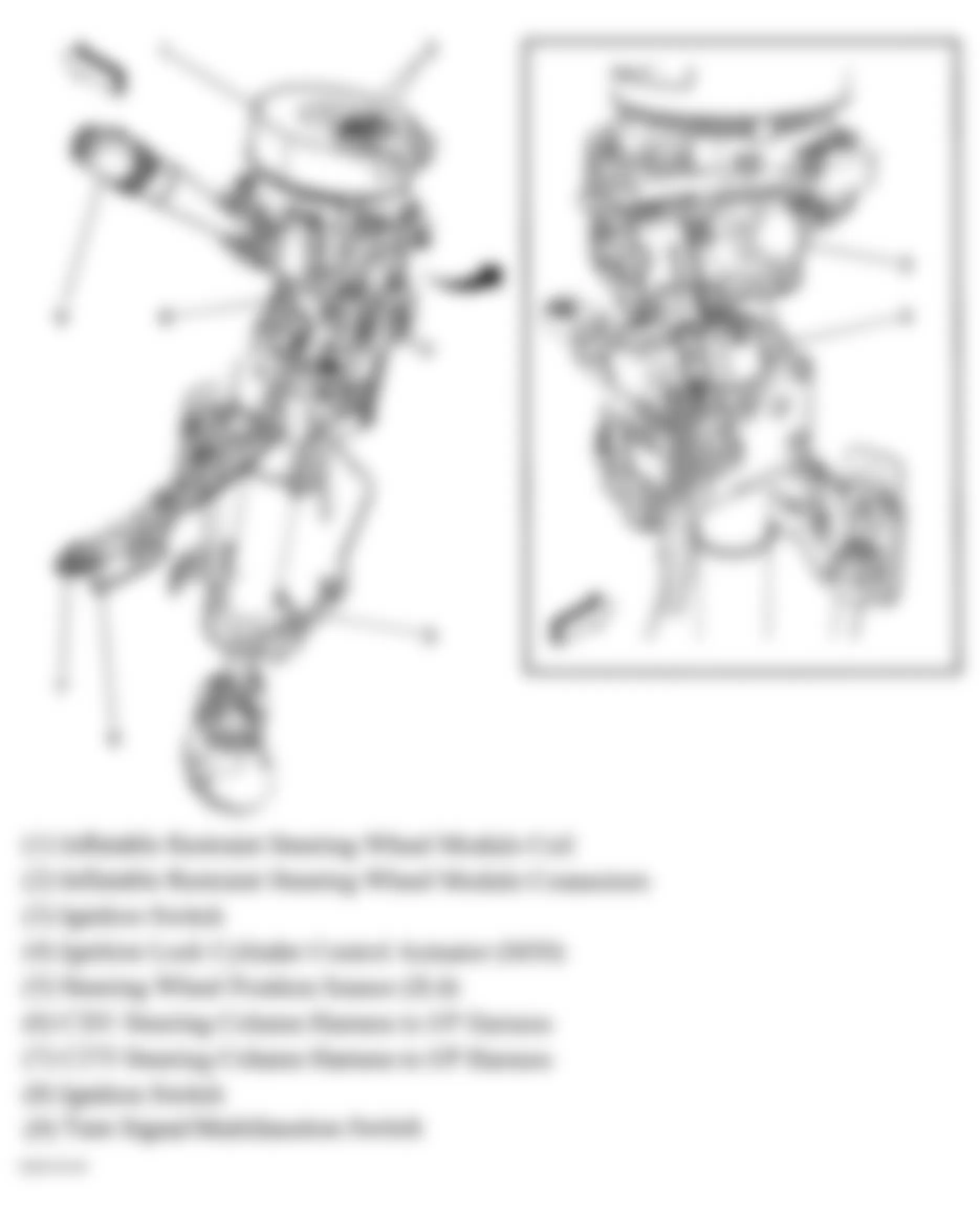 Hummer H3 2007 - Component Locations -  Steering Column