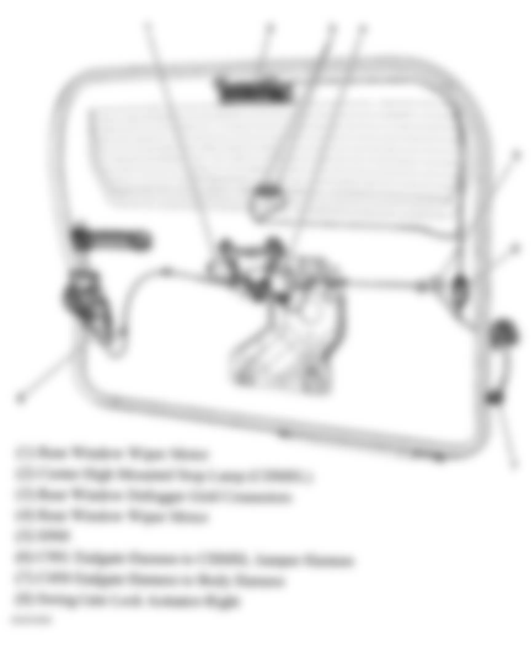 Hummer H3 2007 - Component Locations -  Endgate