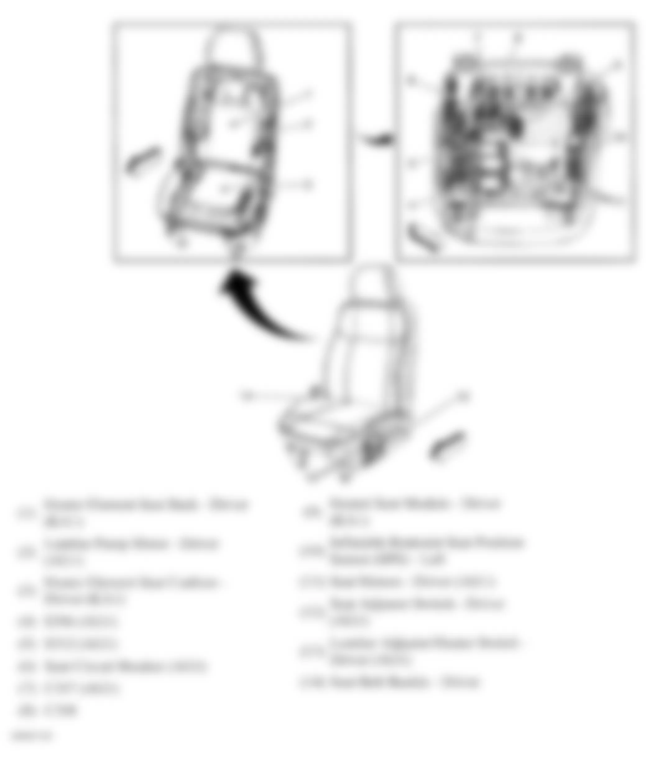Hummer H3 2007 - Component Locations -  Driver Seat Components