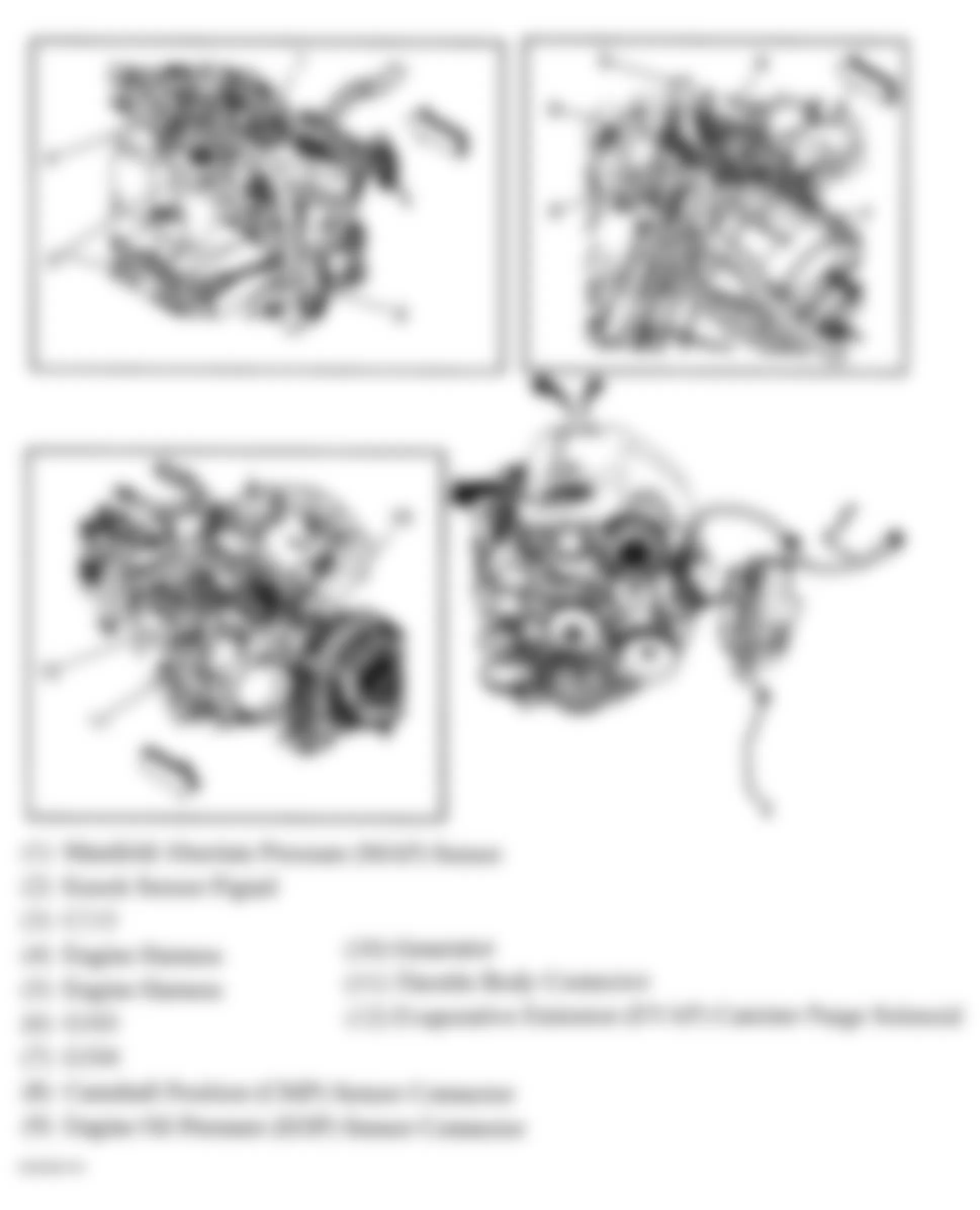 Hummer H2 2008 - Component Locations -  Right Rear, Left Rear & Front Of Engine