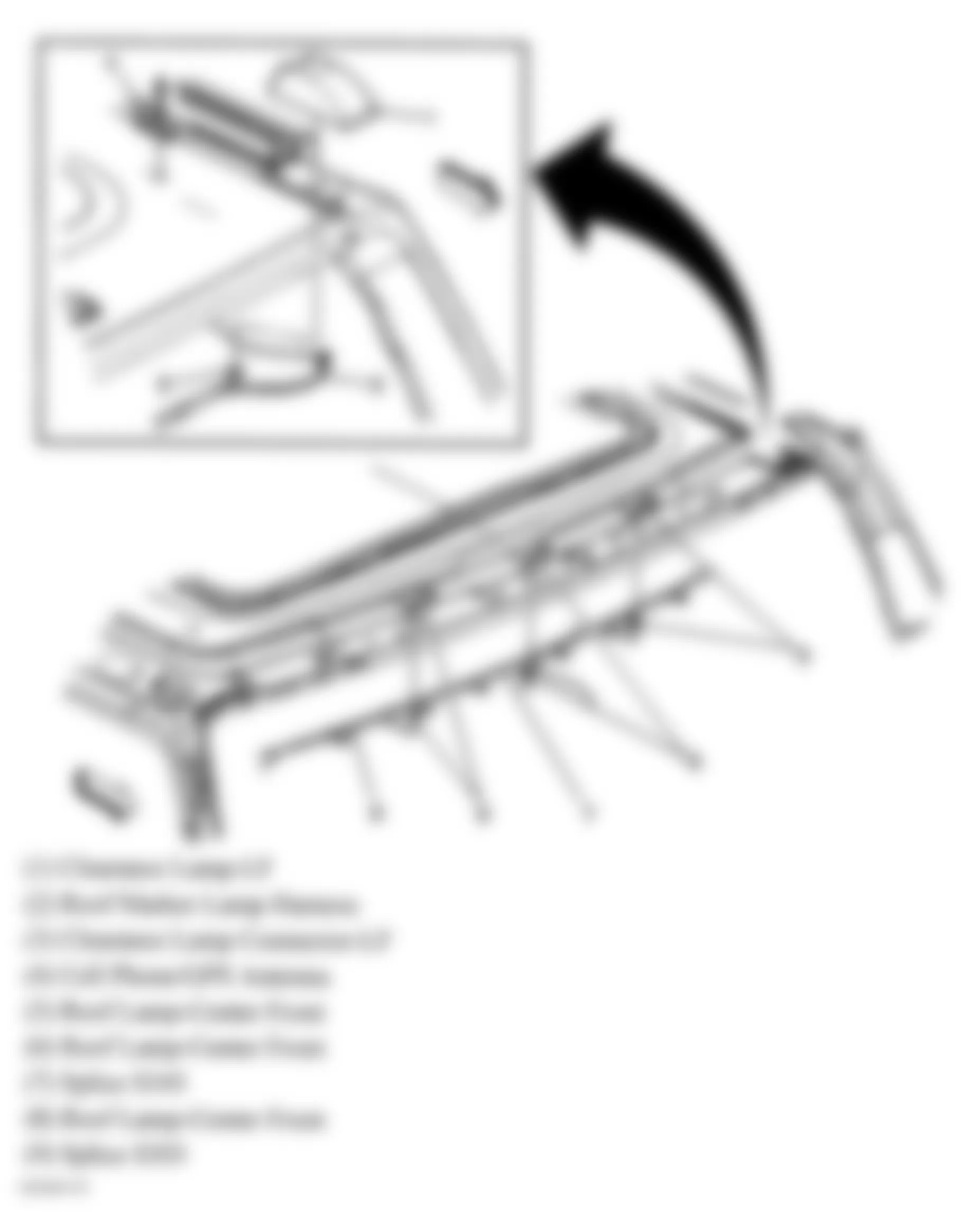 Hummer H2 2008 - Component Locations -  Front Of Roof
