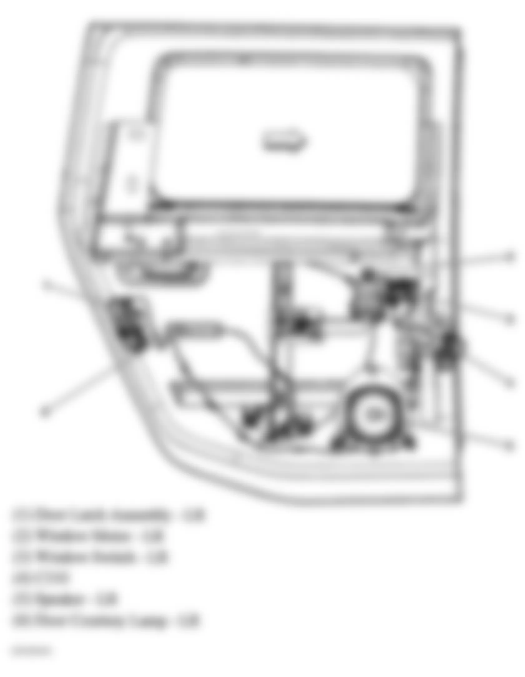 Hummer H2 2008 - Component Locations -  Left Rear Door