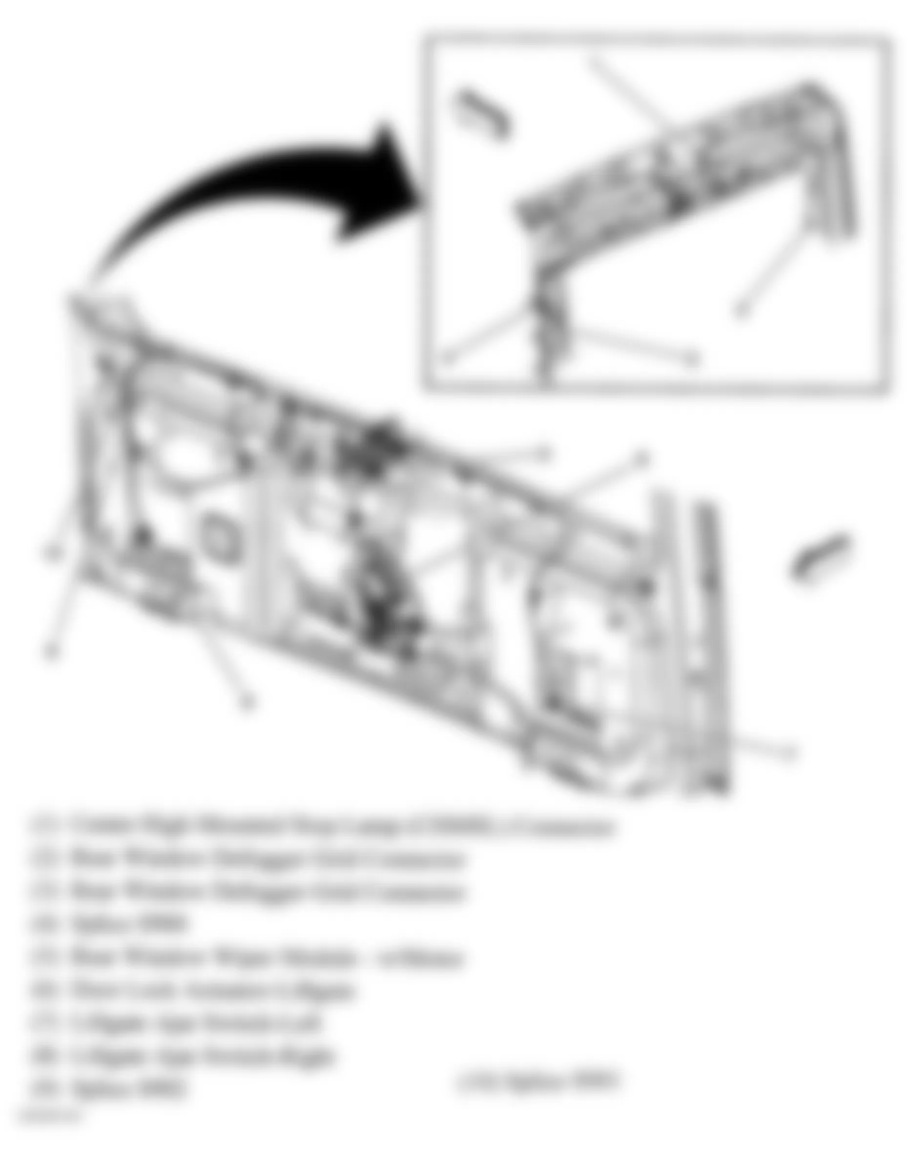 Hummer H2 2008 - Component Locations -  Liftgate