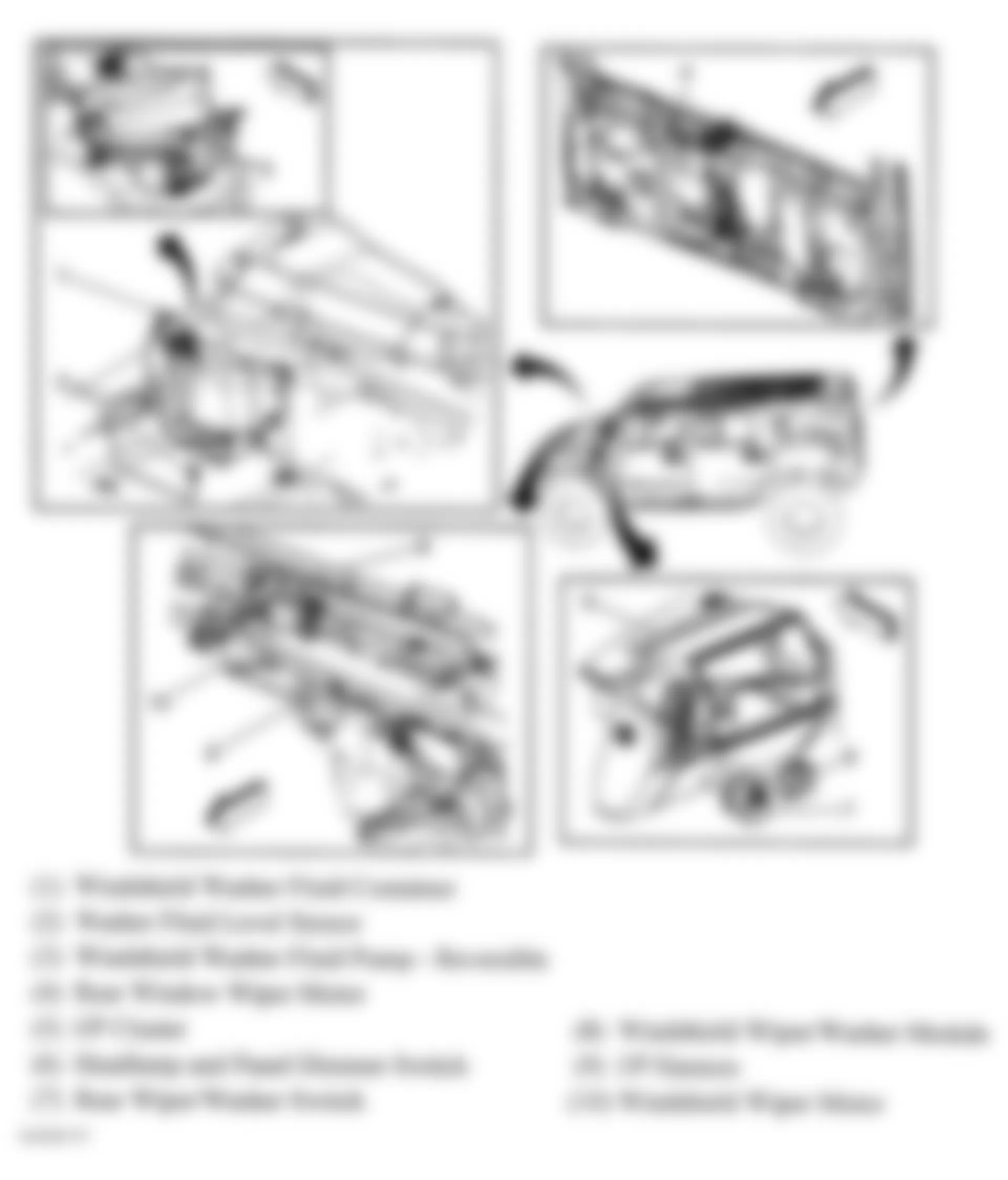 Hummer H2 2008 - Component Locations -  Wiper/Washer System Components