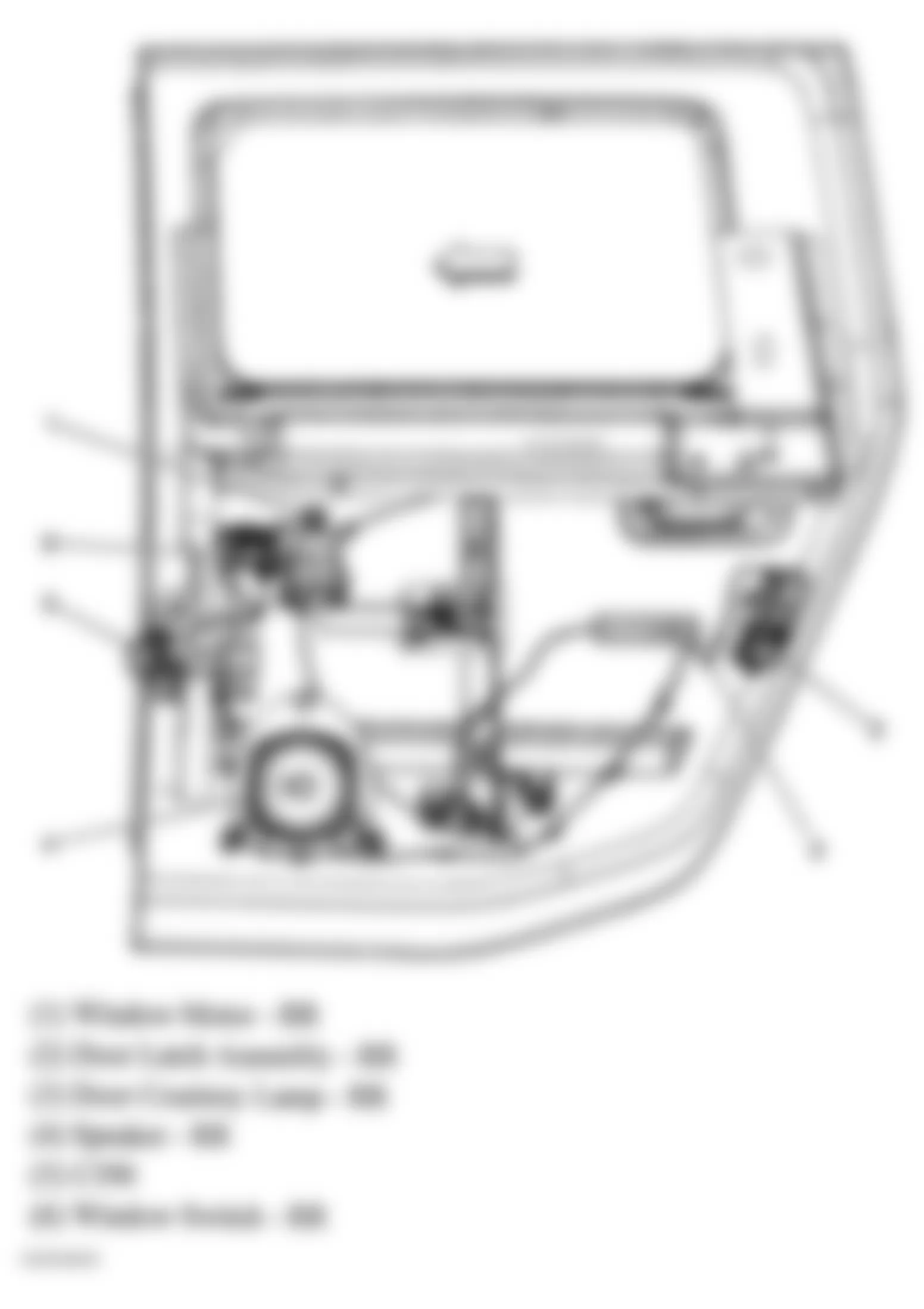 Hummer H2 2008 - Component Locations -  Right Rear Door