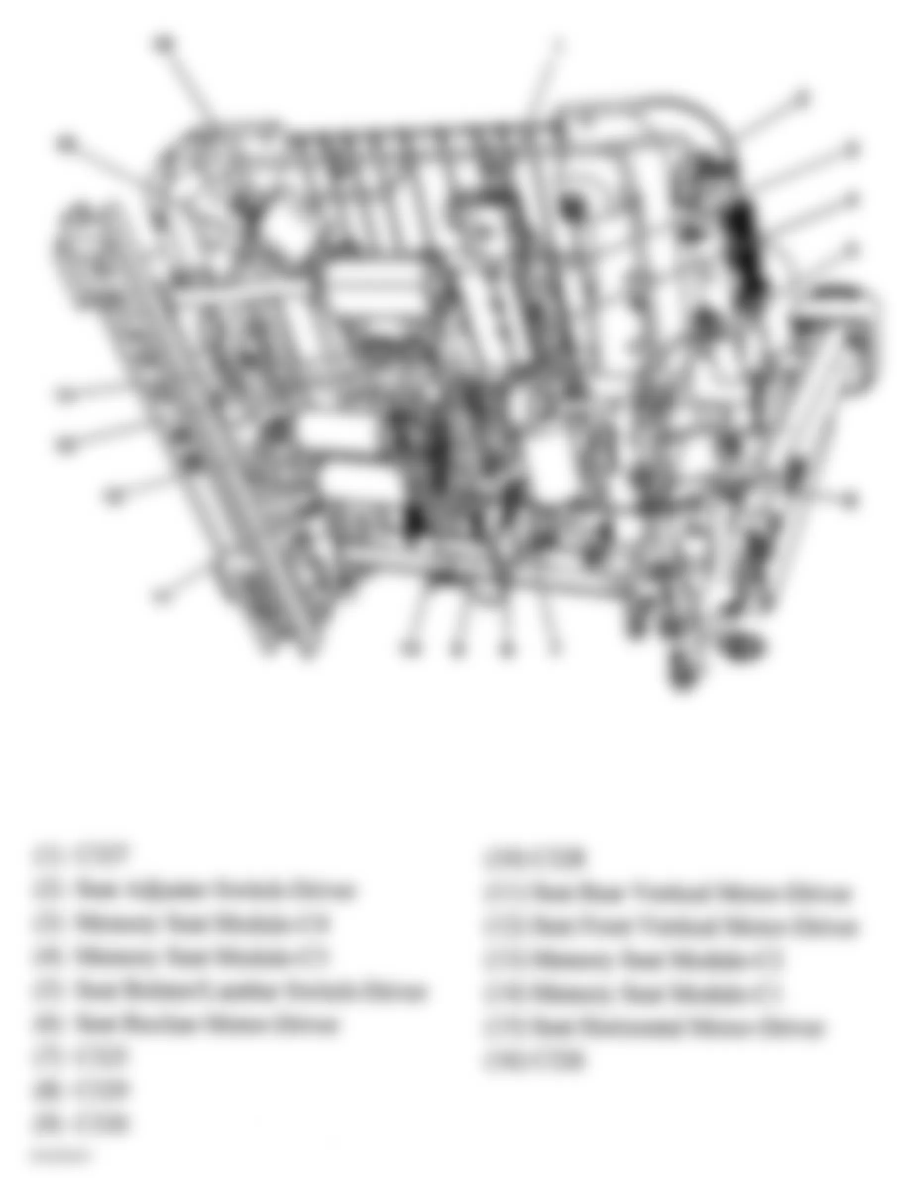 Hummer H2 2008 - Component Locations -  Drivers Seat Harness