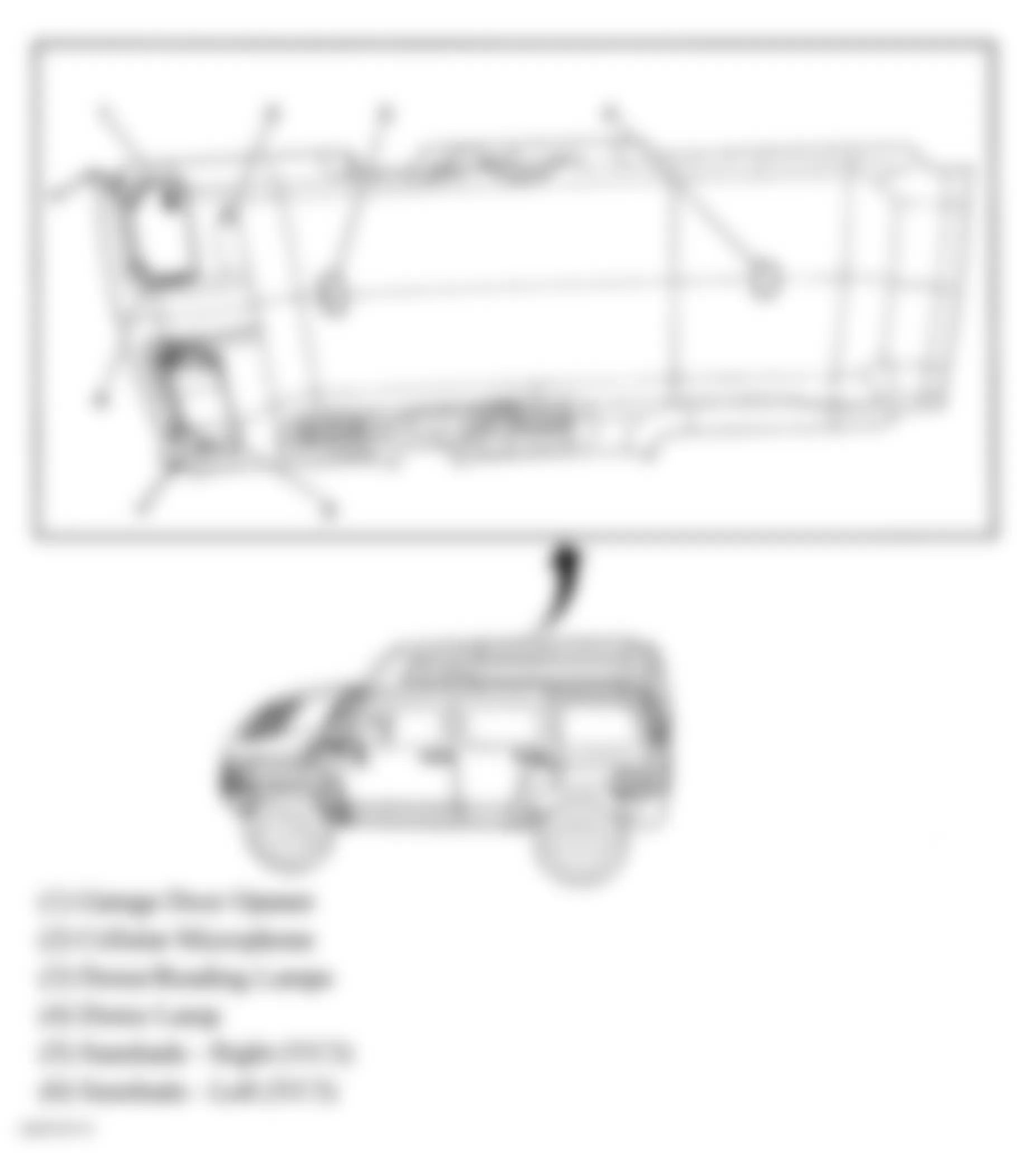 Hummer H3 2008 - Component Locations -  Headliner Components