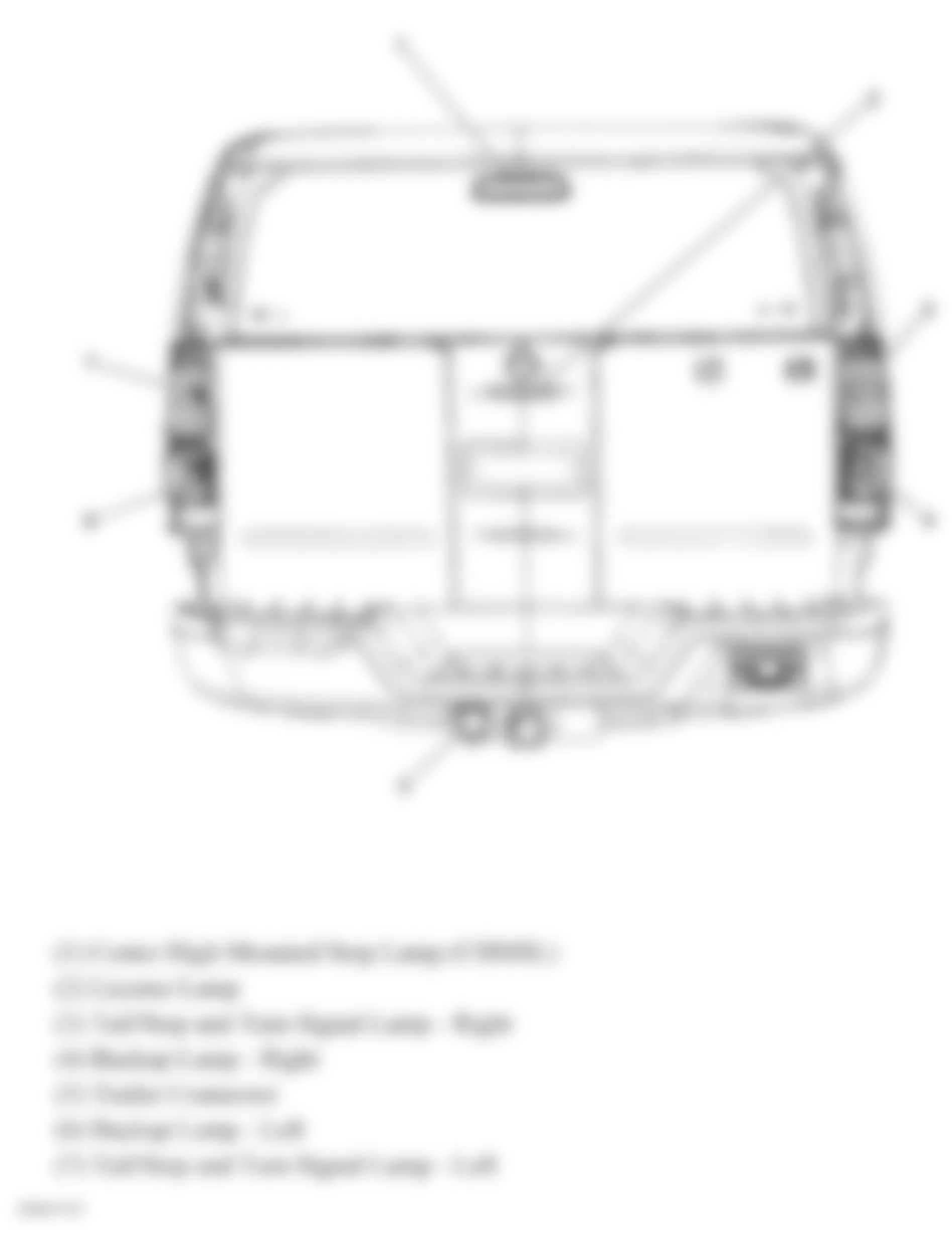 Hummer H3 2008 - Component Locations -  Rear Exterior Lights