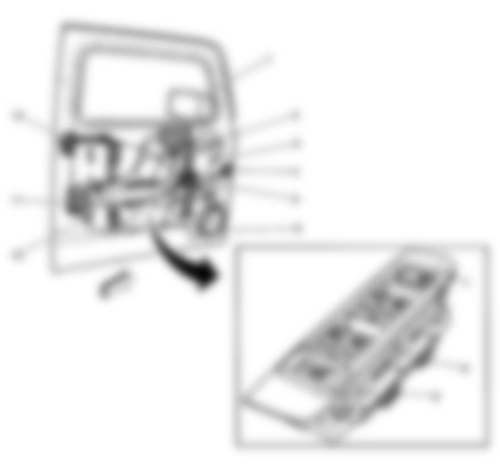 Hummer H3 Alpha 2009 - Component Locations -  Driver Door