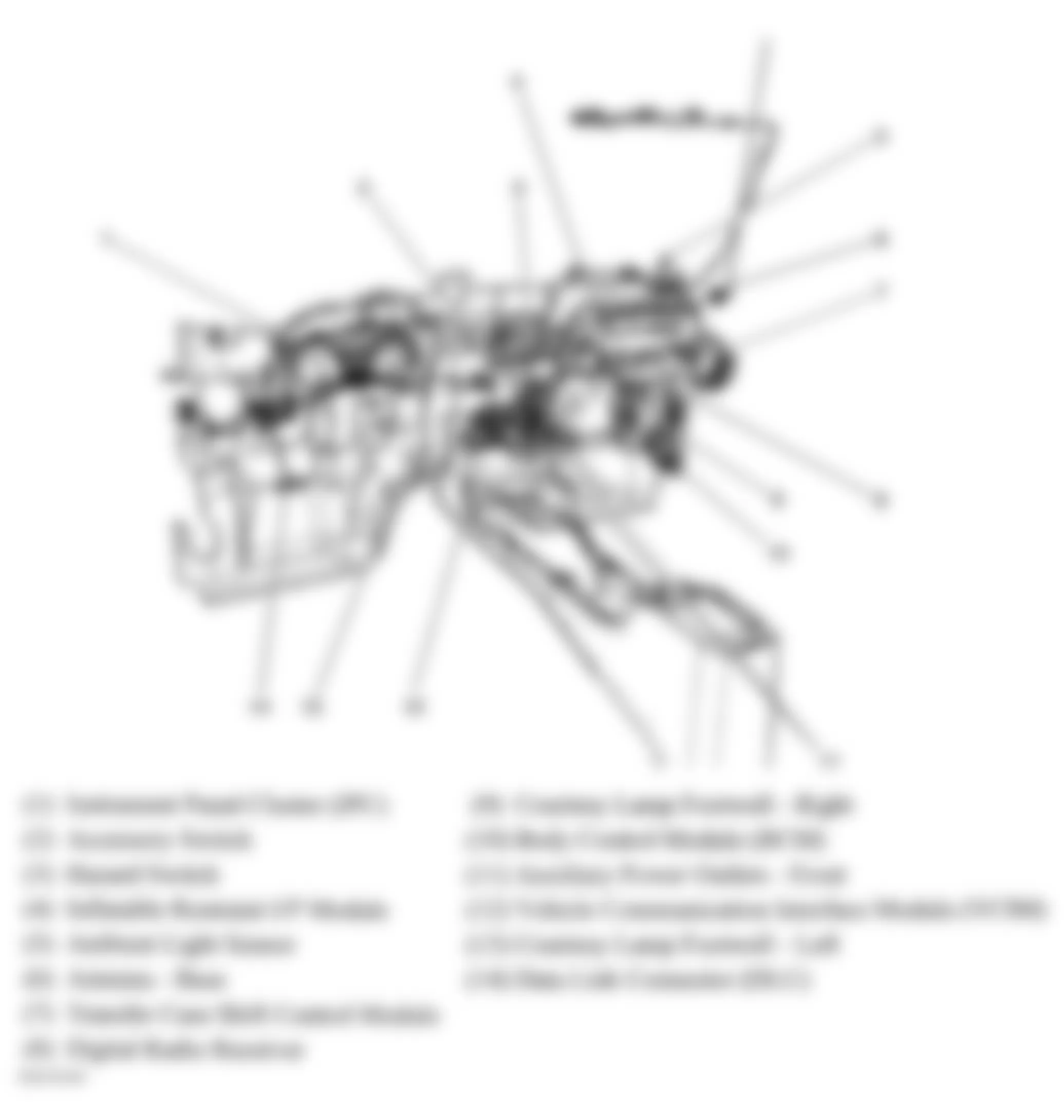 Hummer H3 Alpha 2009 - Component Locations -  Dash Harness
