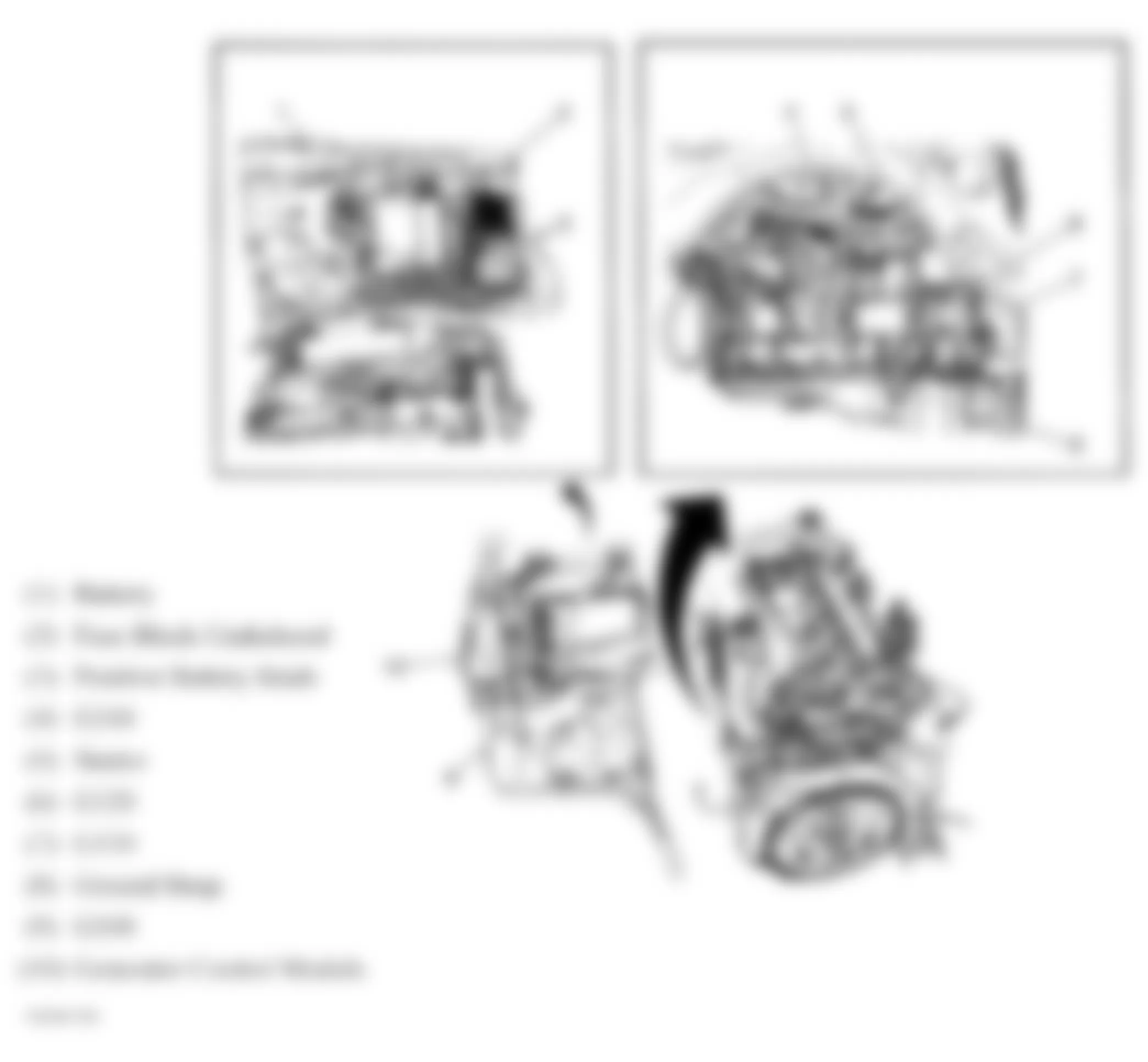 Hummer H3 Alpha 2009 - Component Locations -  Front Of Engine Compartment
