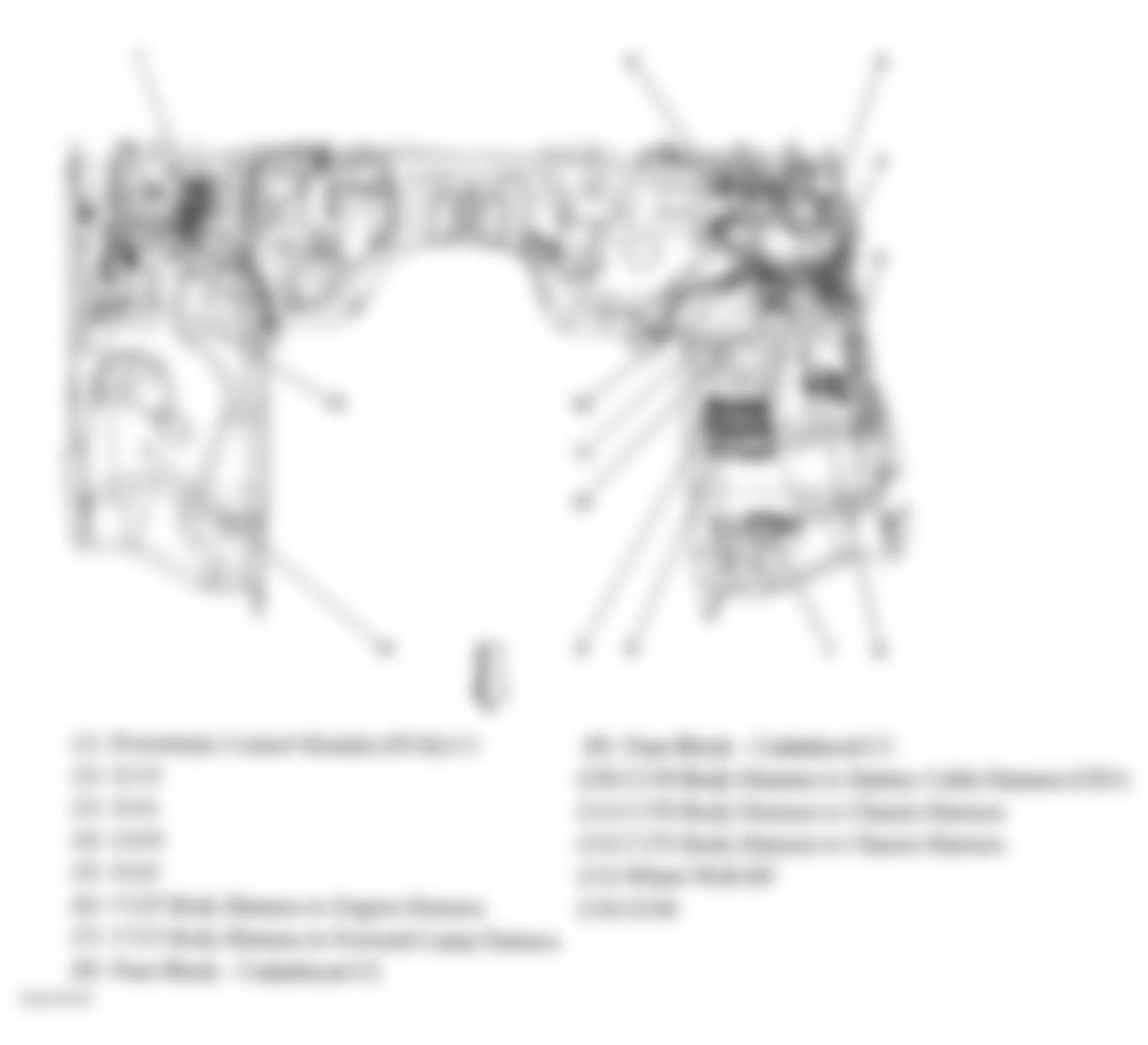 Hummer H3 2010 - Component Locations -  Body Harness (Front)