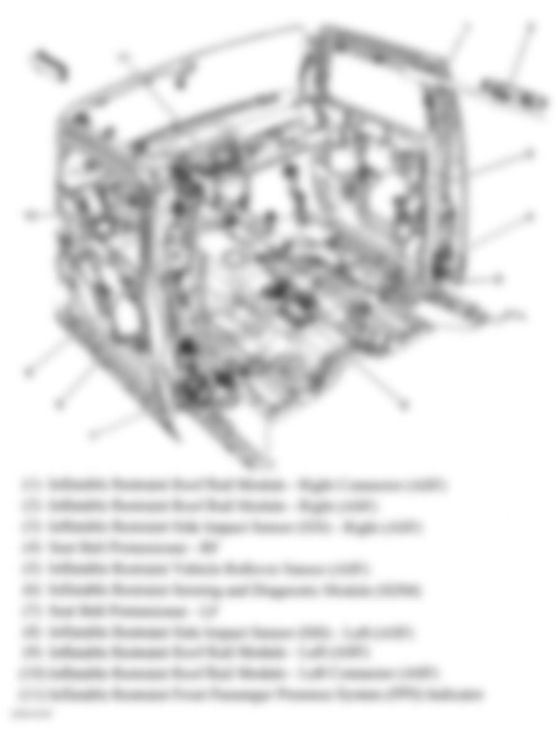 Hummer H3 Alpha 2010 - Component Locations -  Side Impact Sensor (SIR) Components