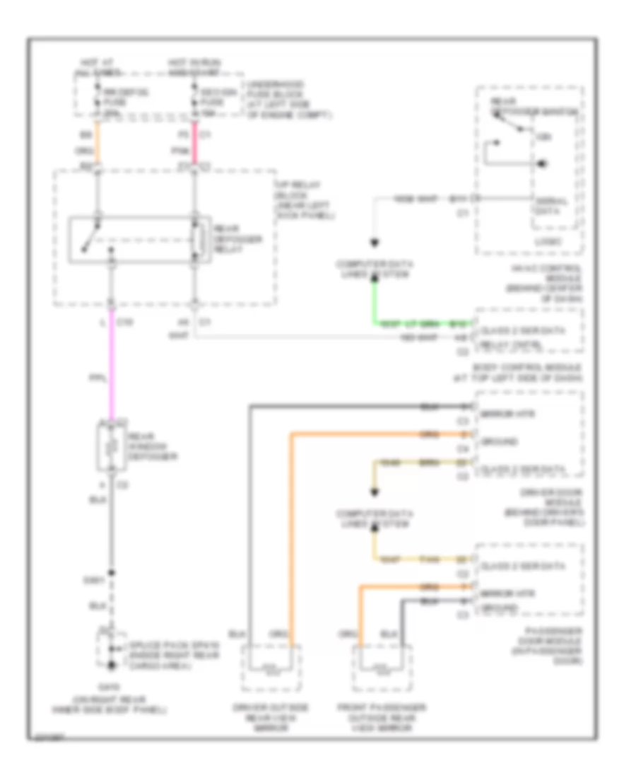 Defoggers Wiring Diagram Except SUT for Hummer H2 2006