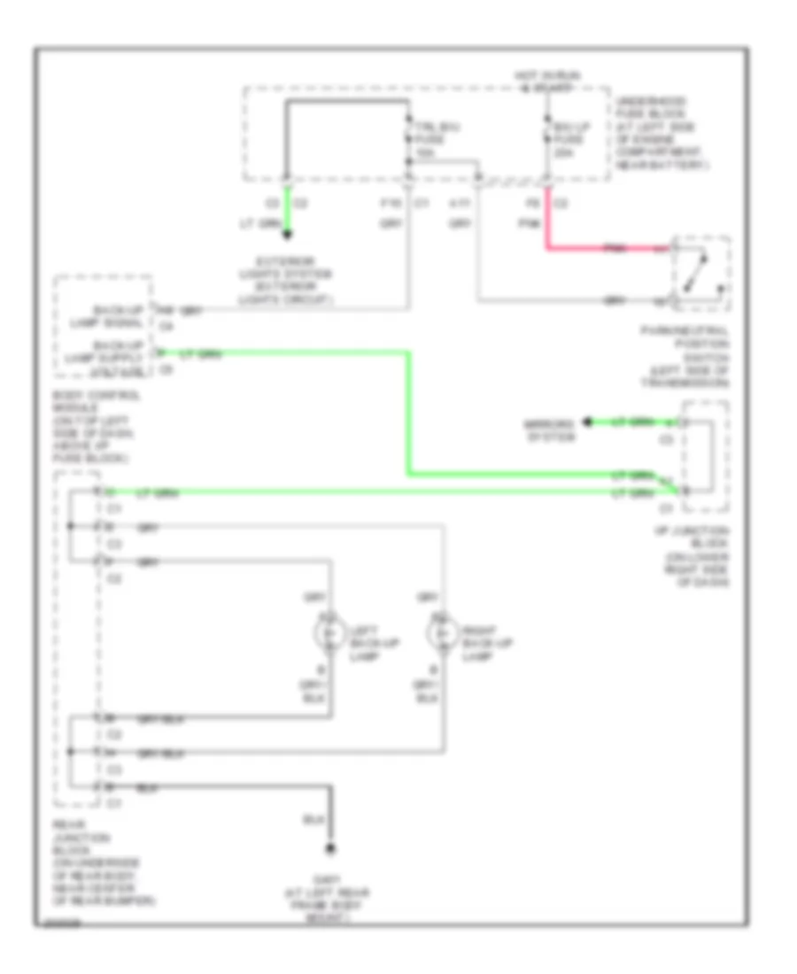 Back up Lamps Wiring Diagram for Hummer H2 2006