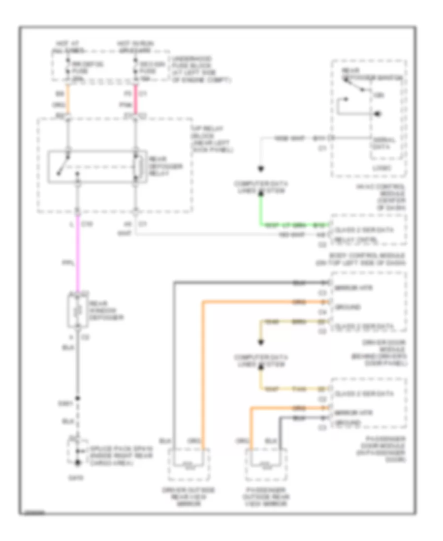 Defoggers Wiring Diagram Except SUT for Hummer H2 2007