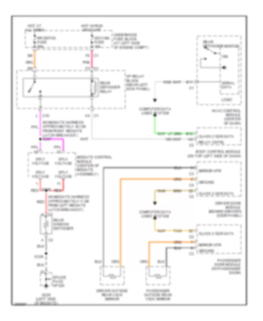 Defoggers Wiring Diagram SUT for Hummer H2 2007