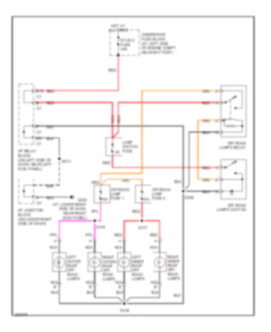 Off-Road Lighting Wiring Diagram, with Special Edition Package for Hummer H2 2007
