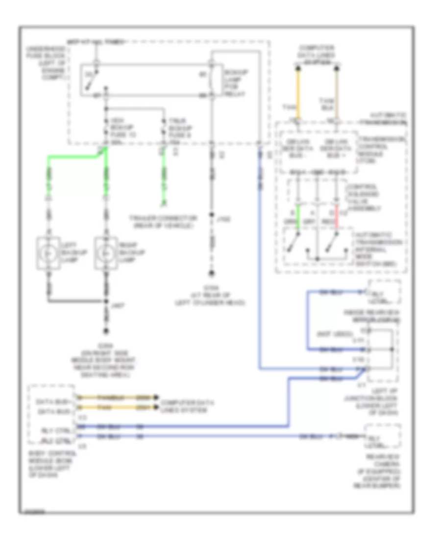 Backup Lamps Wiring Diagram for Hummer H2 2009