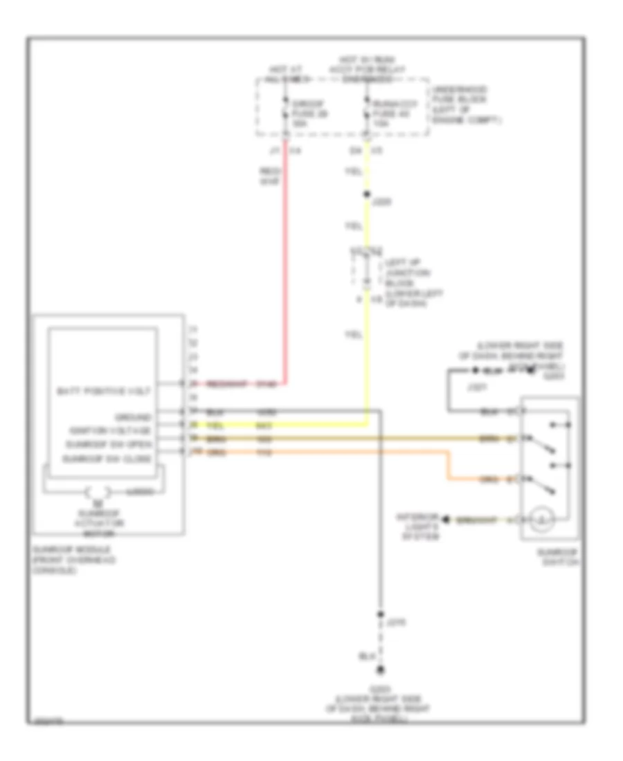 Power TopSunroof Wiring Diagram for Hummer H2 2009