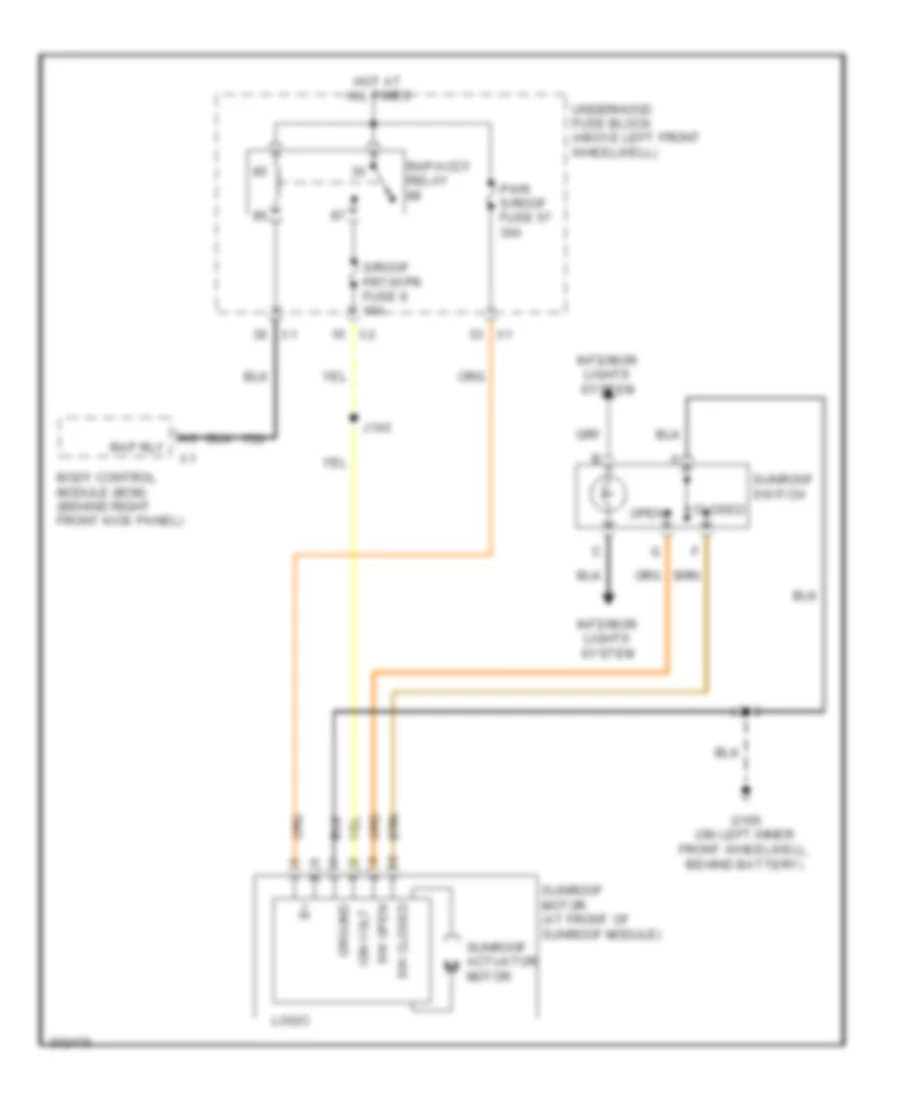 Power Top Sunroof Wiring Diagram for Hummer H3 2009