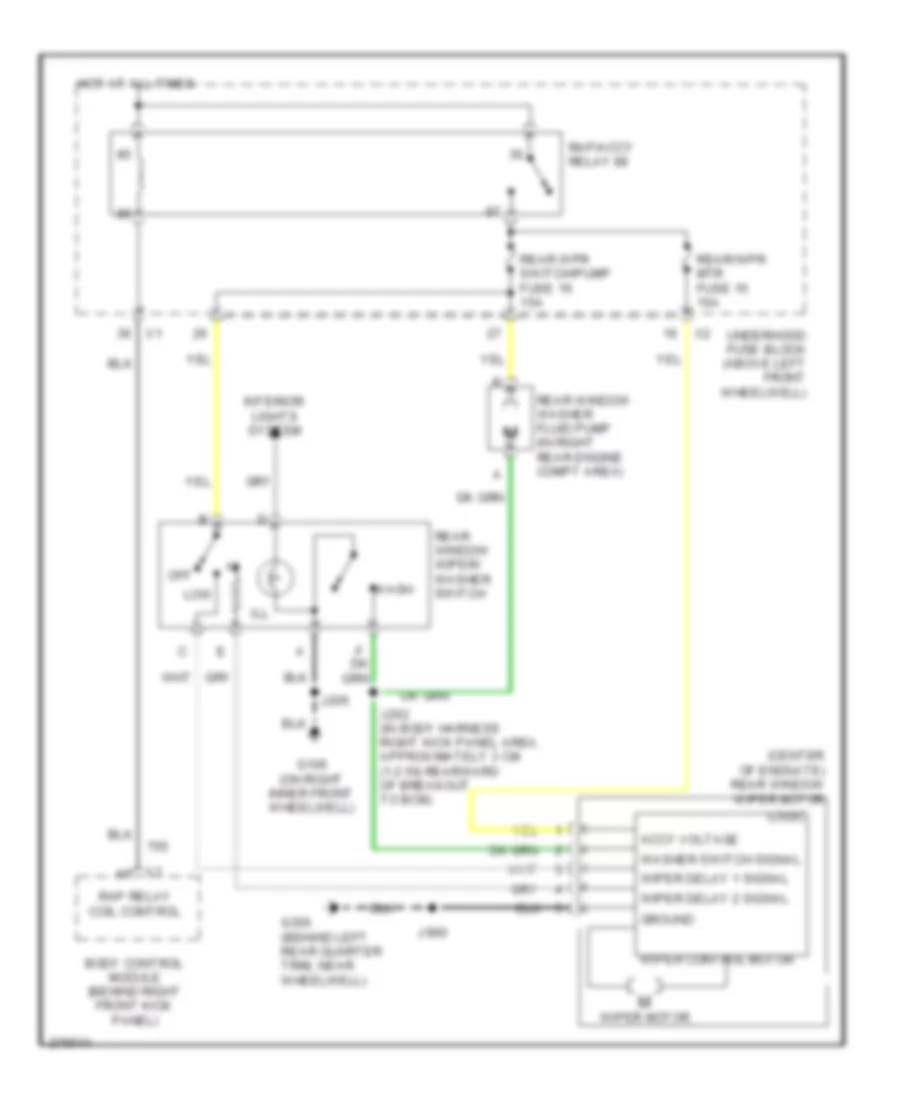 Rear WiperWasher Wiring Diagram for Hummer H3T Alpha 2009