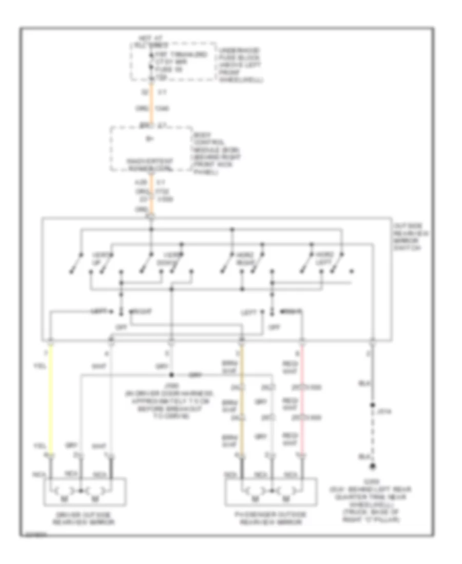 Power Mirrors Wiring Diagram for Hummer H3 Alpha 2010