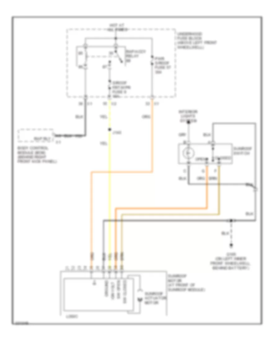 Power Top Sunroof Wiring Diagram for Hummer H3 Alpha 2010