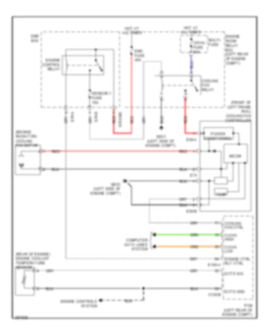 Электросхема системы охлаждения для Hyundai Santa Fe GLS 2013
