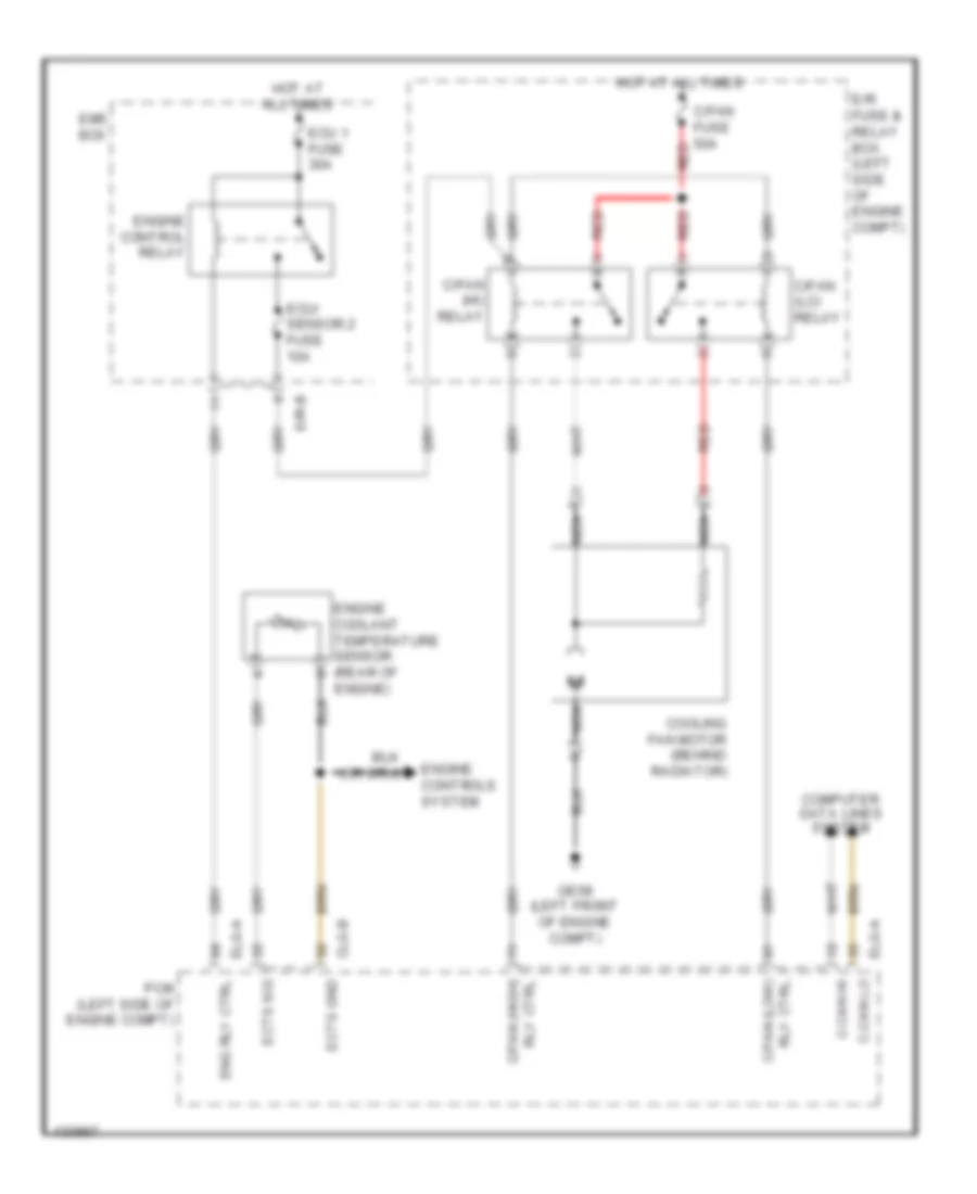 Электросхема системы охлаждения для Hyundai Azera 2014
