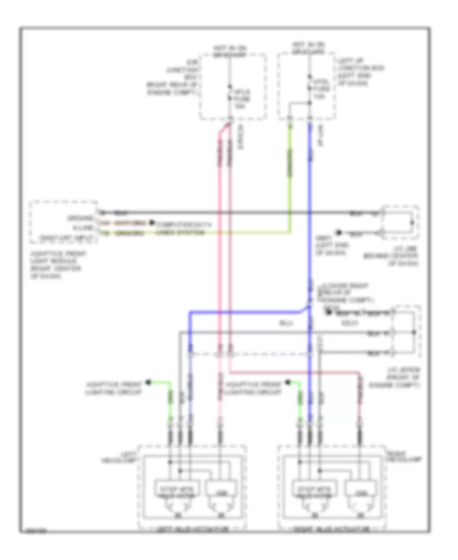 Электросхема корректора фар, С AFLS для Hyundai Genesis 5.0 R-Spec 2014
