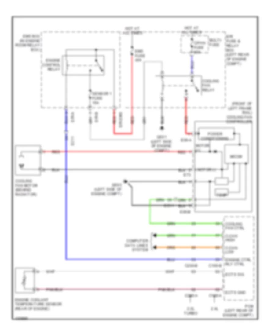 Электросхема системы охлаждения для Hyundai Santa Fe Sport 2014