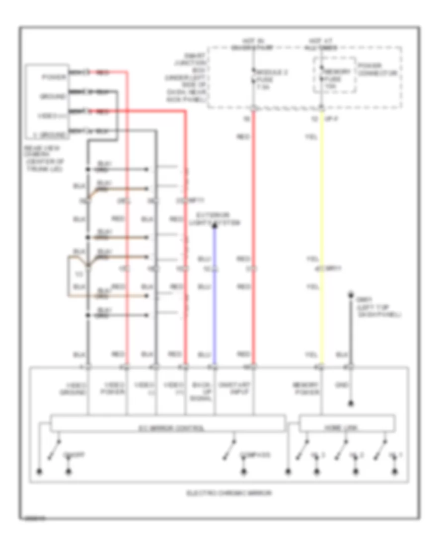 Электросхема затемняющегося зеркала заднего вида, С Домашний Дисплей Связи и Камеры заднего вида для Hyundai Elantra Limited 2012